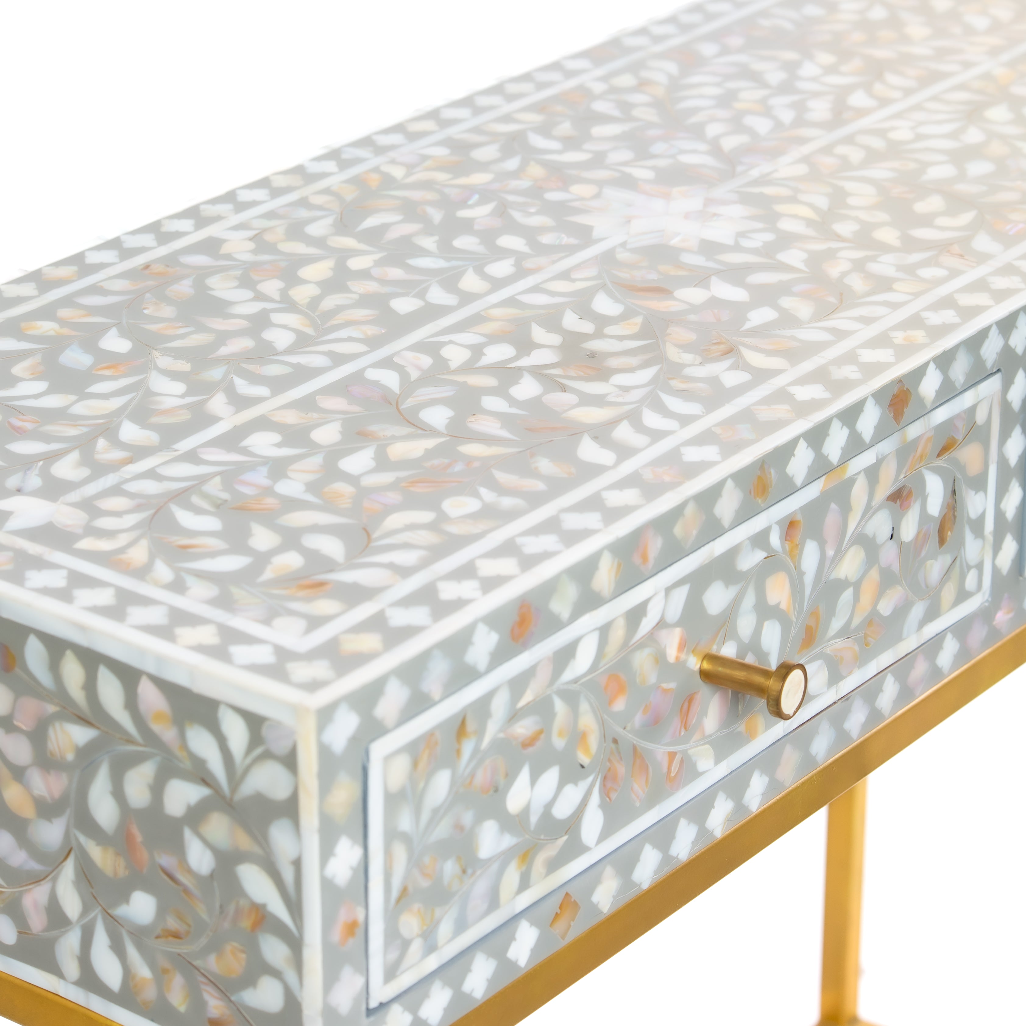 وحدة تسريحة صغيرة آيريس - مرصعة بأم اللؤلؤ الرمادي