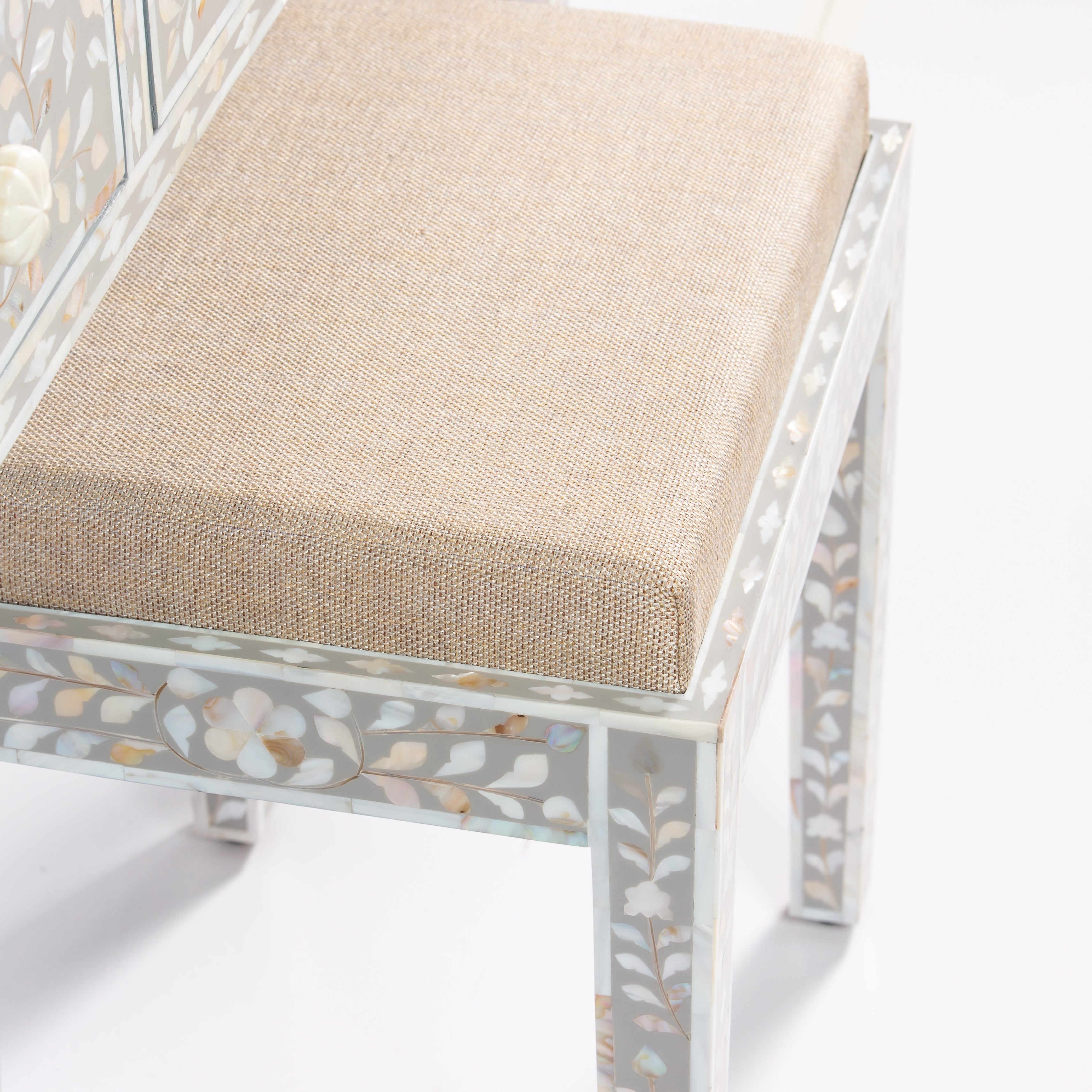 وحدة تحكم ومقعد تسريحة Iris - رمادي لؤلؤي