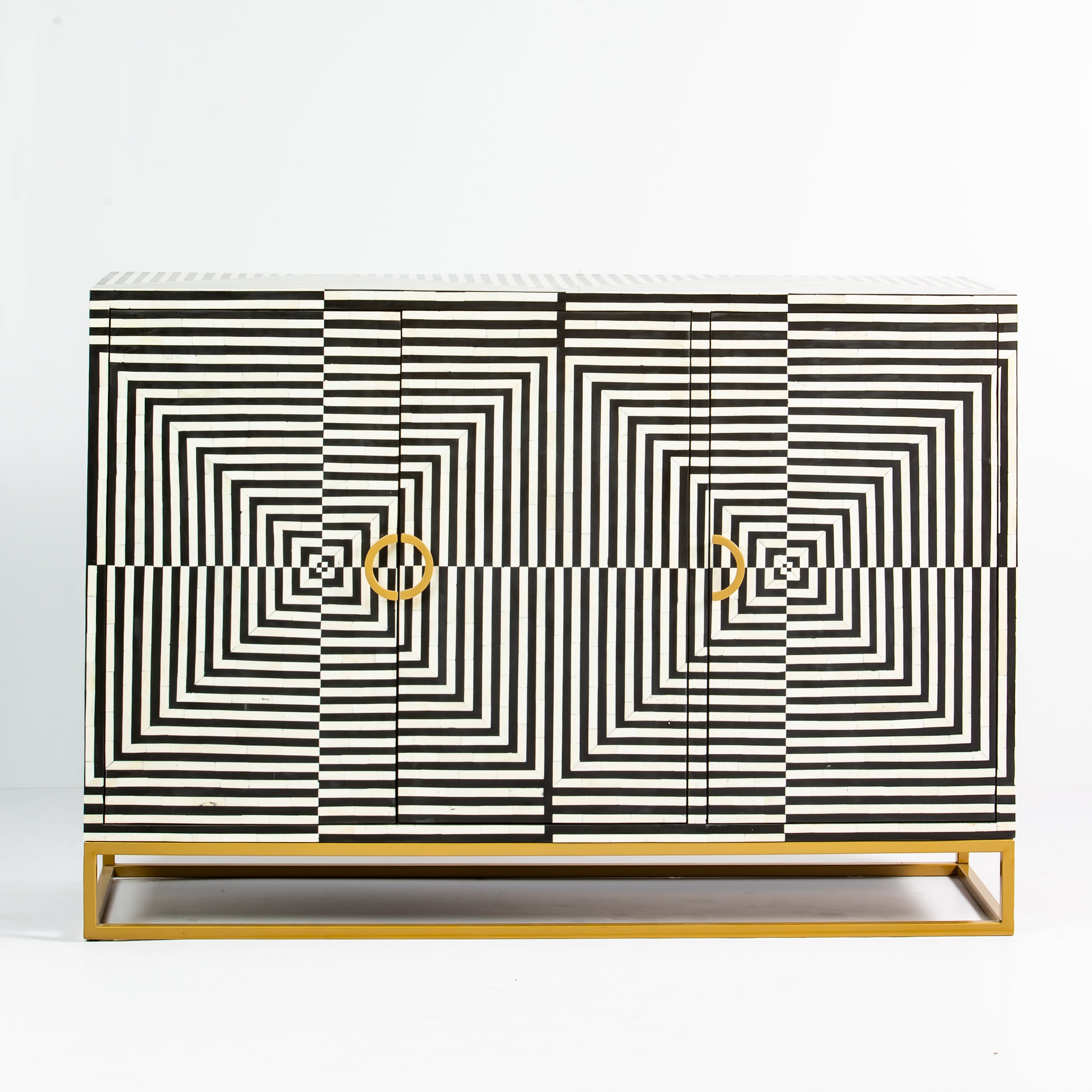 خزانة ليك - ترصيع العظام باللونين الأسود والأبيض