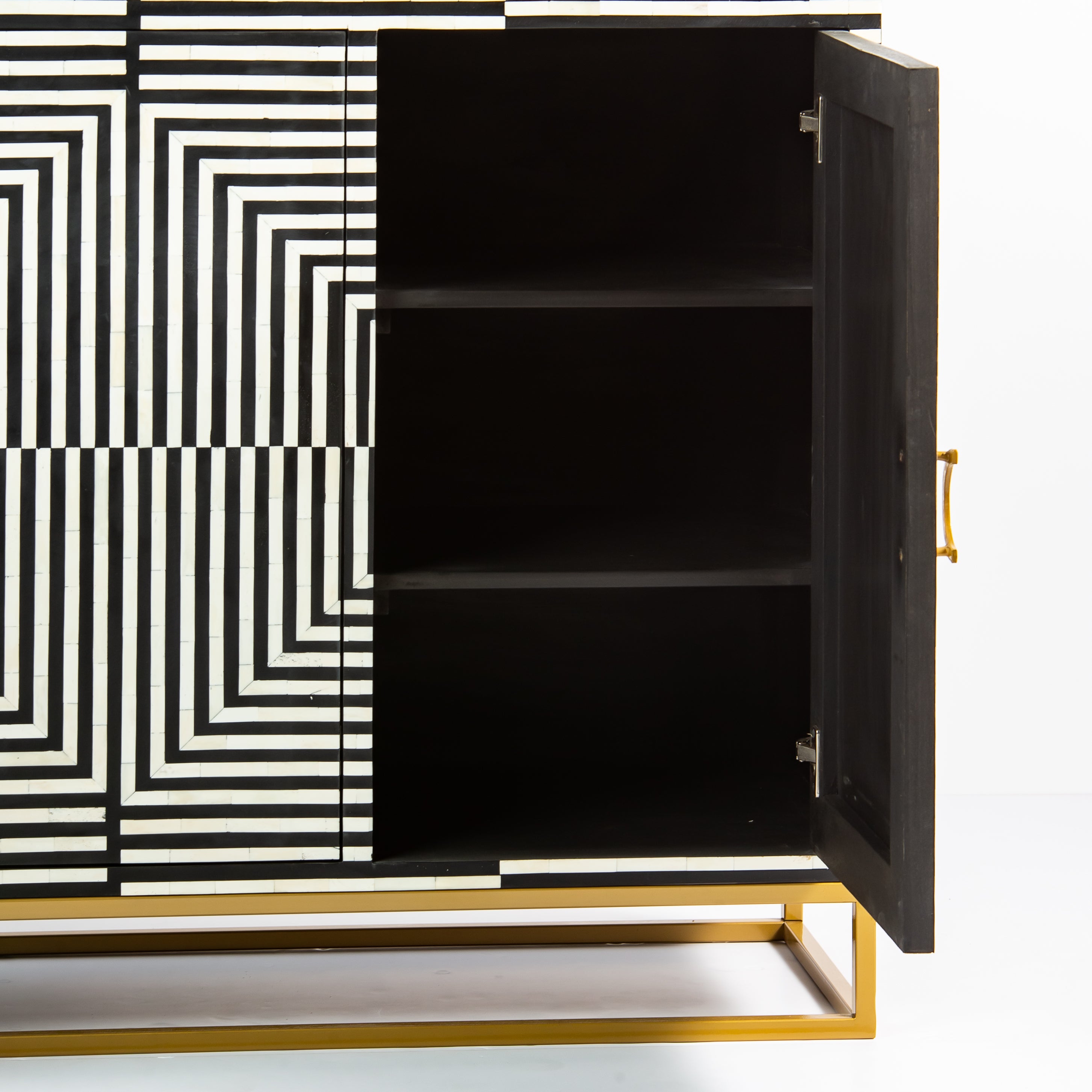 خزانة ليك - ترصيع العظام باللونين الأسود والأبيض