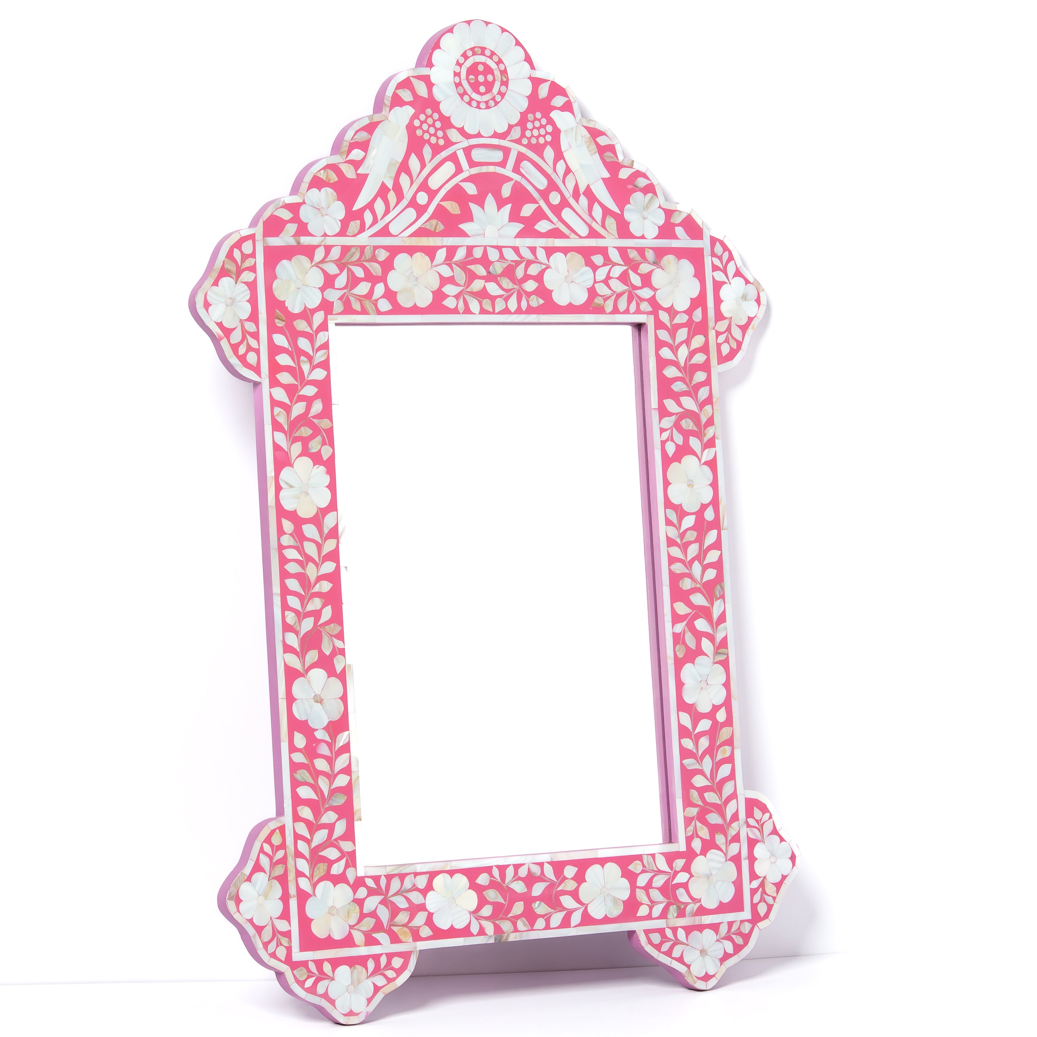 مرآة القزحية - مرصعة بعرق اللؤلؤ الوردي