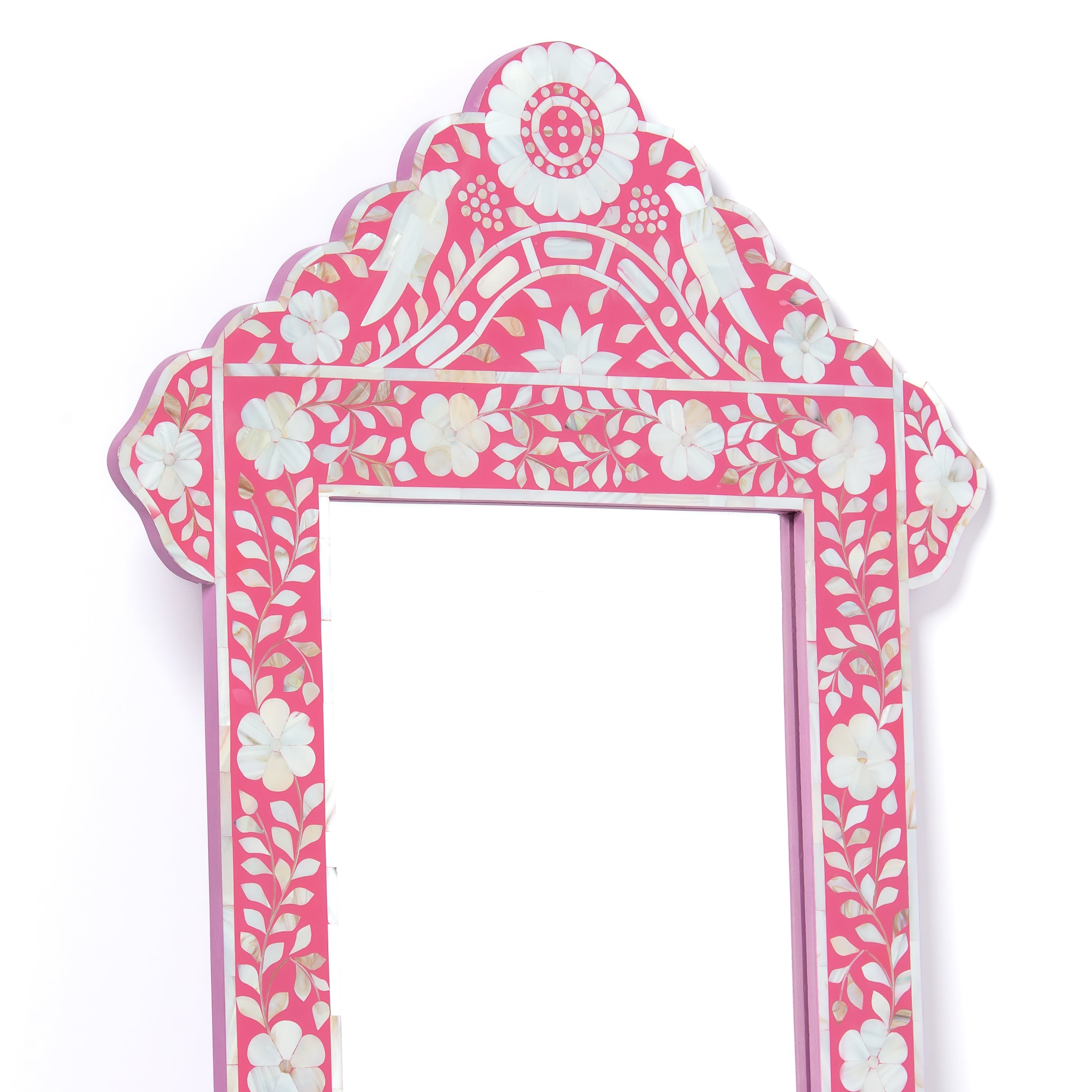 مرآة القزحية - مرصعة بعرق اللؤلؤ الوردي