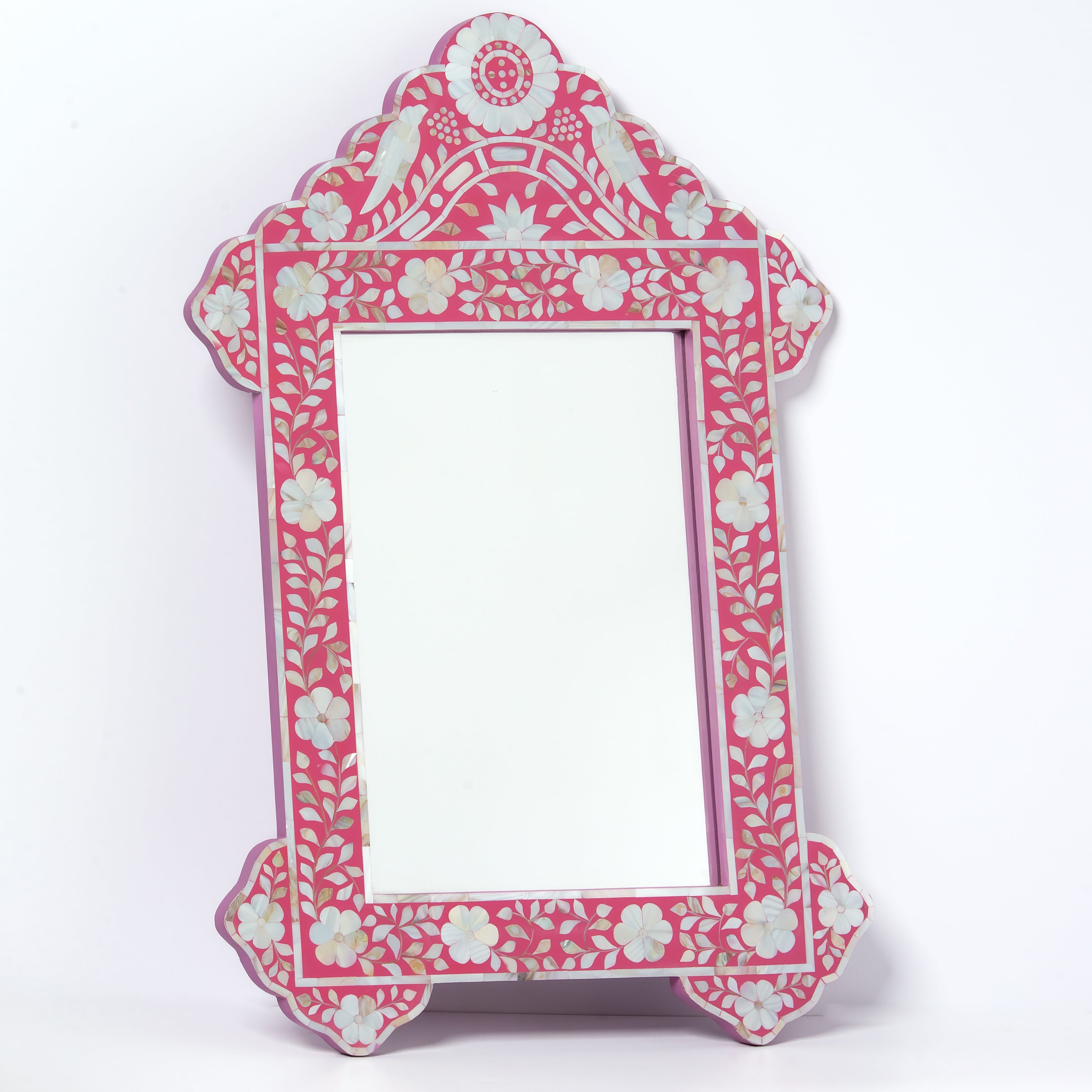 مرآة القزحية - مرصعة بعرق اللؤلؤ الوردي