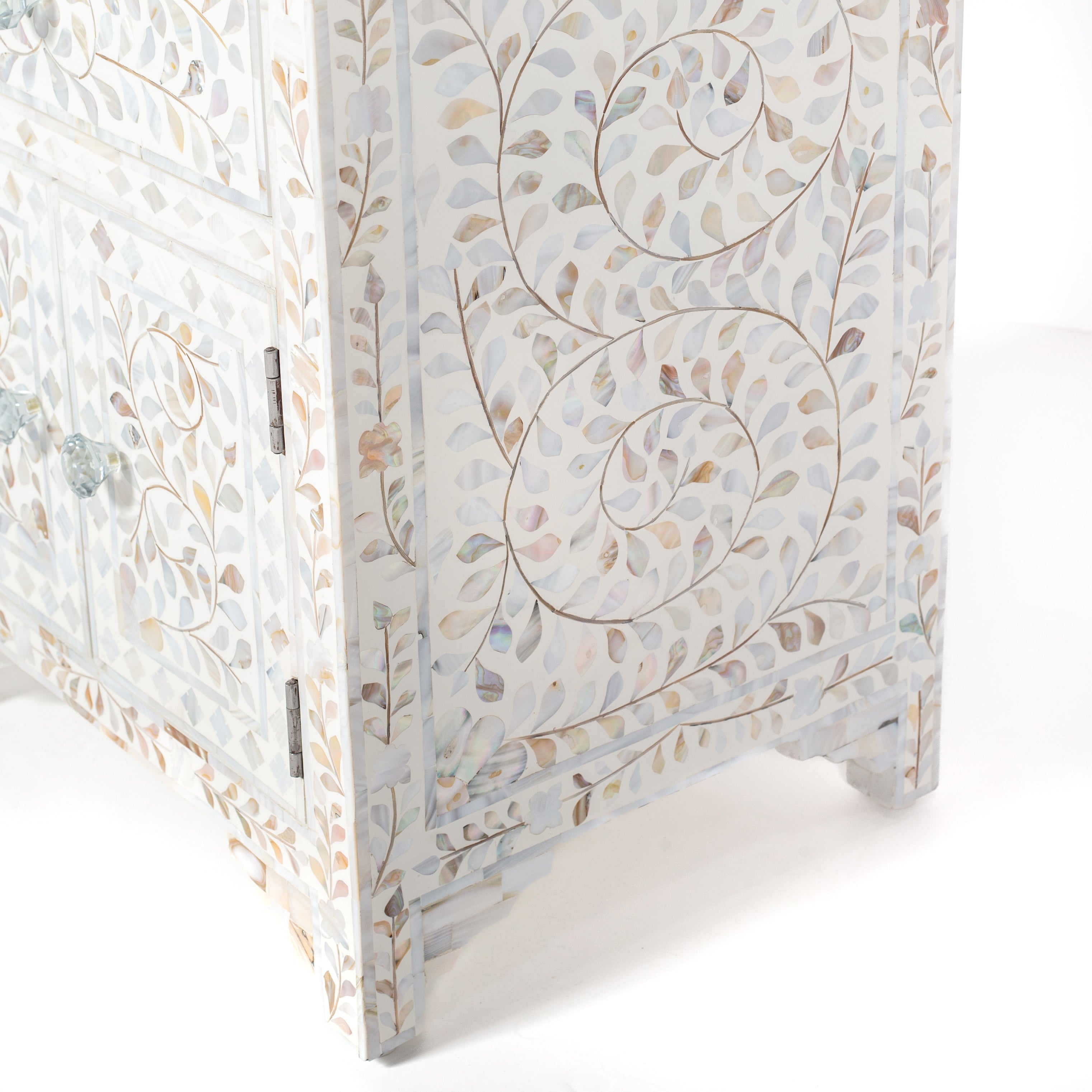 Iris Side Drawer - White Mother of Pearl