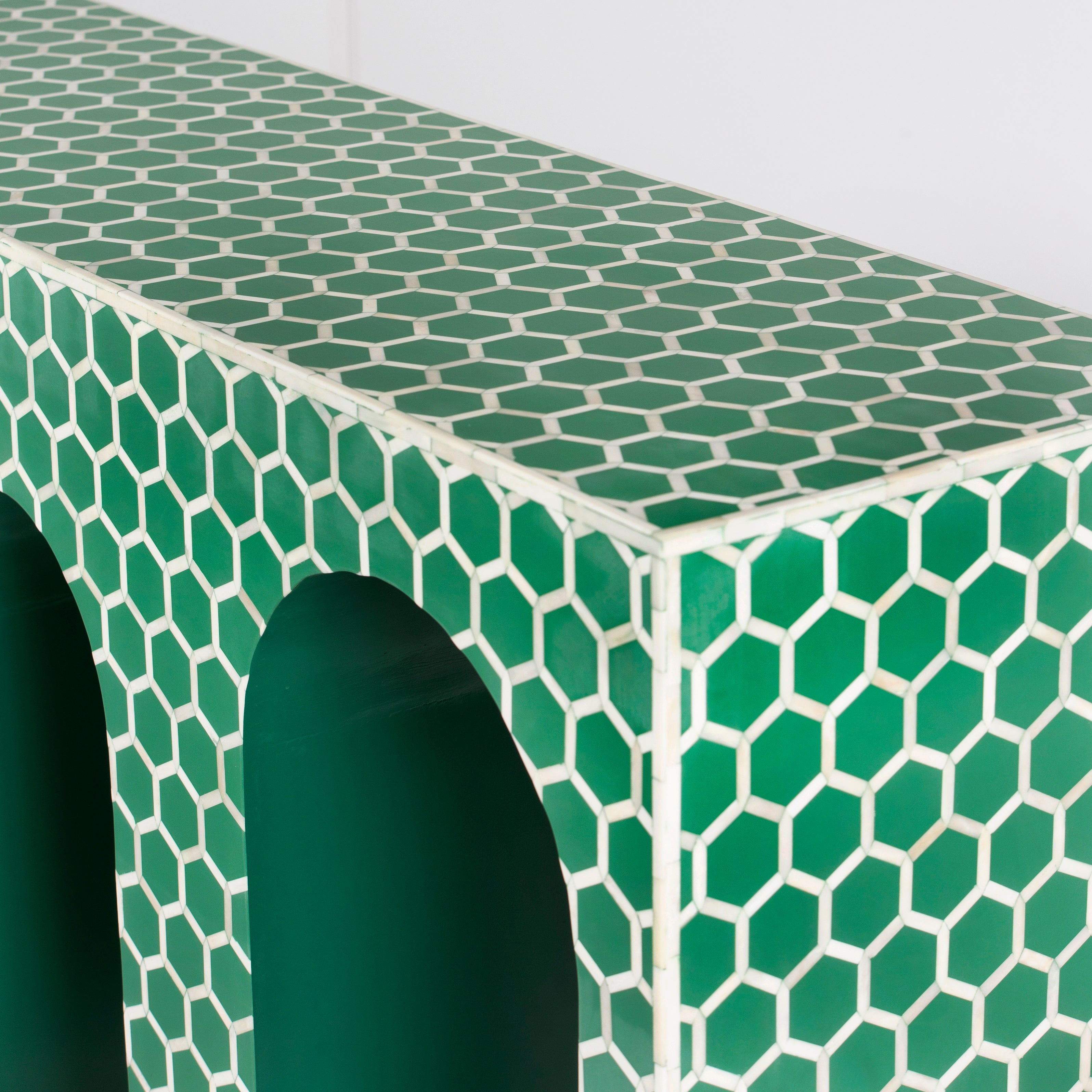 Emera Console - Green Bone Inlay
