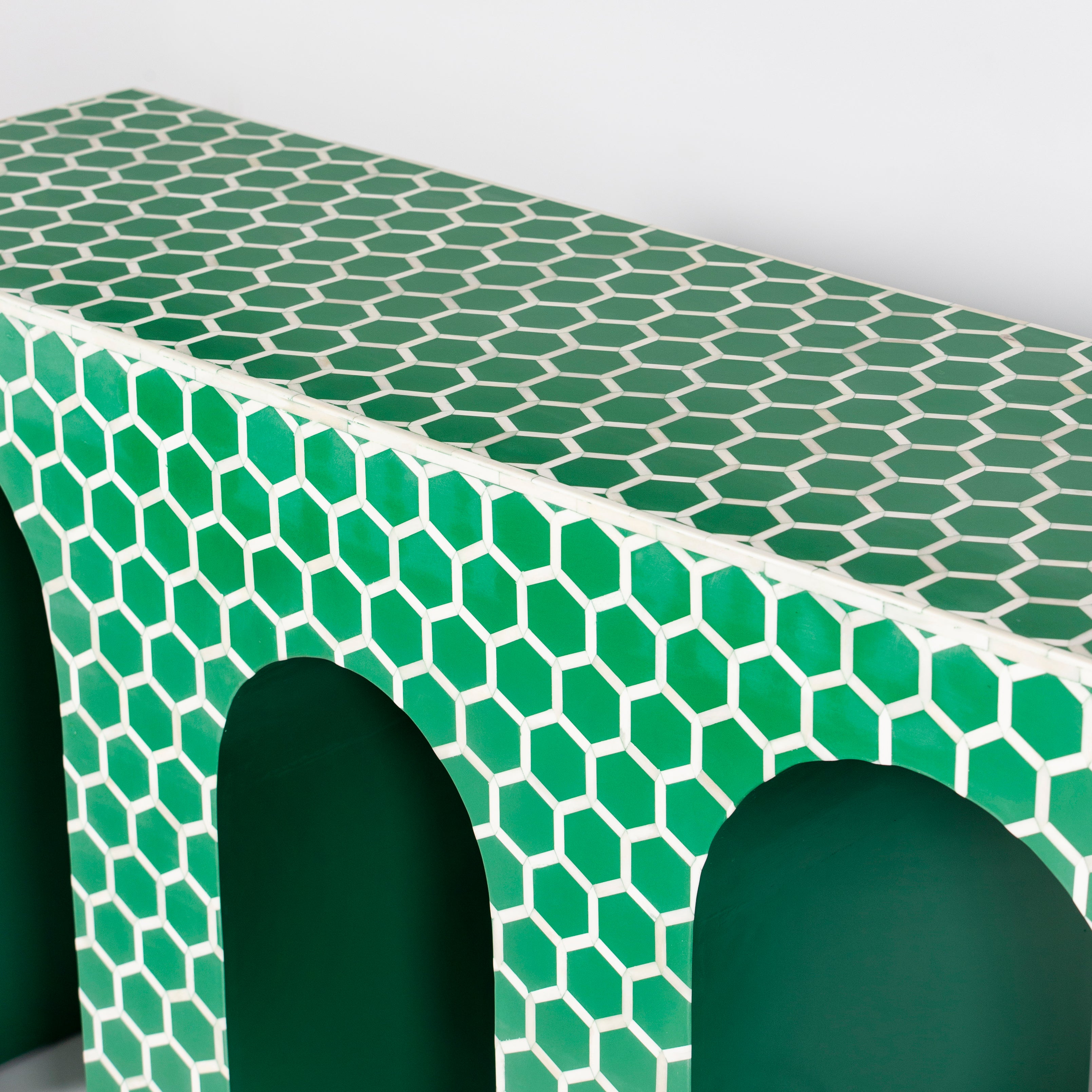 Emera Console - Green Bone Inlay