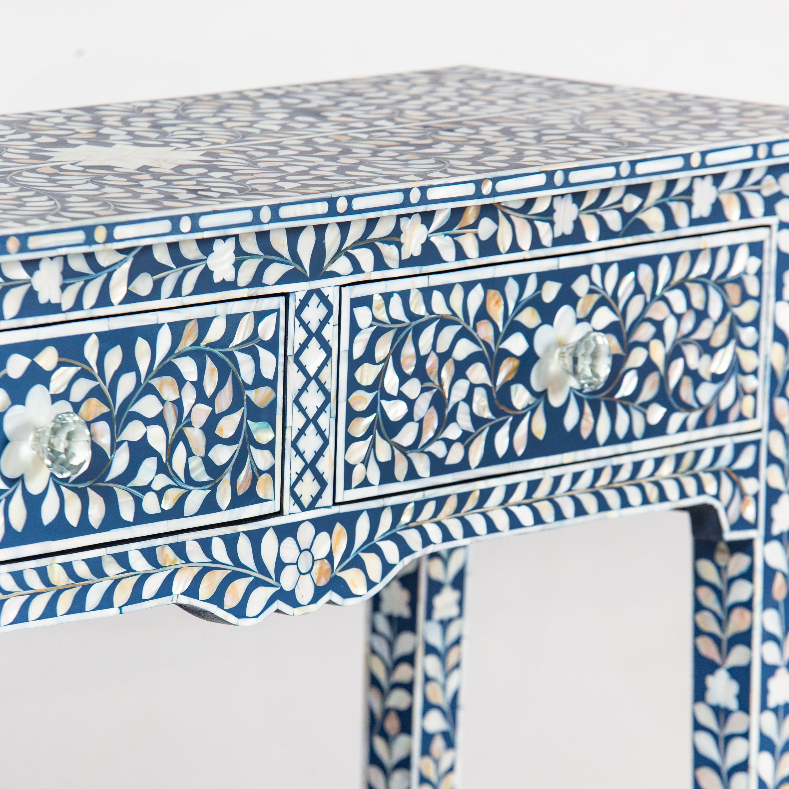 Iris Console & Dresser – Blue Mother of Pearl Inlay