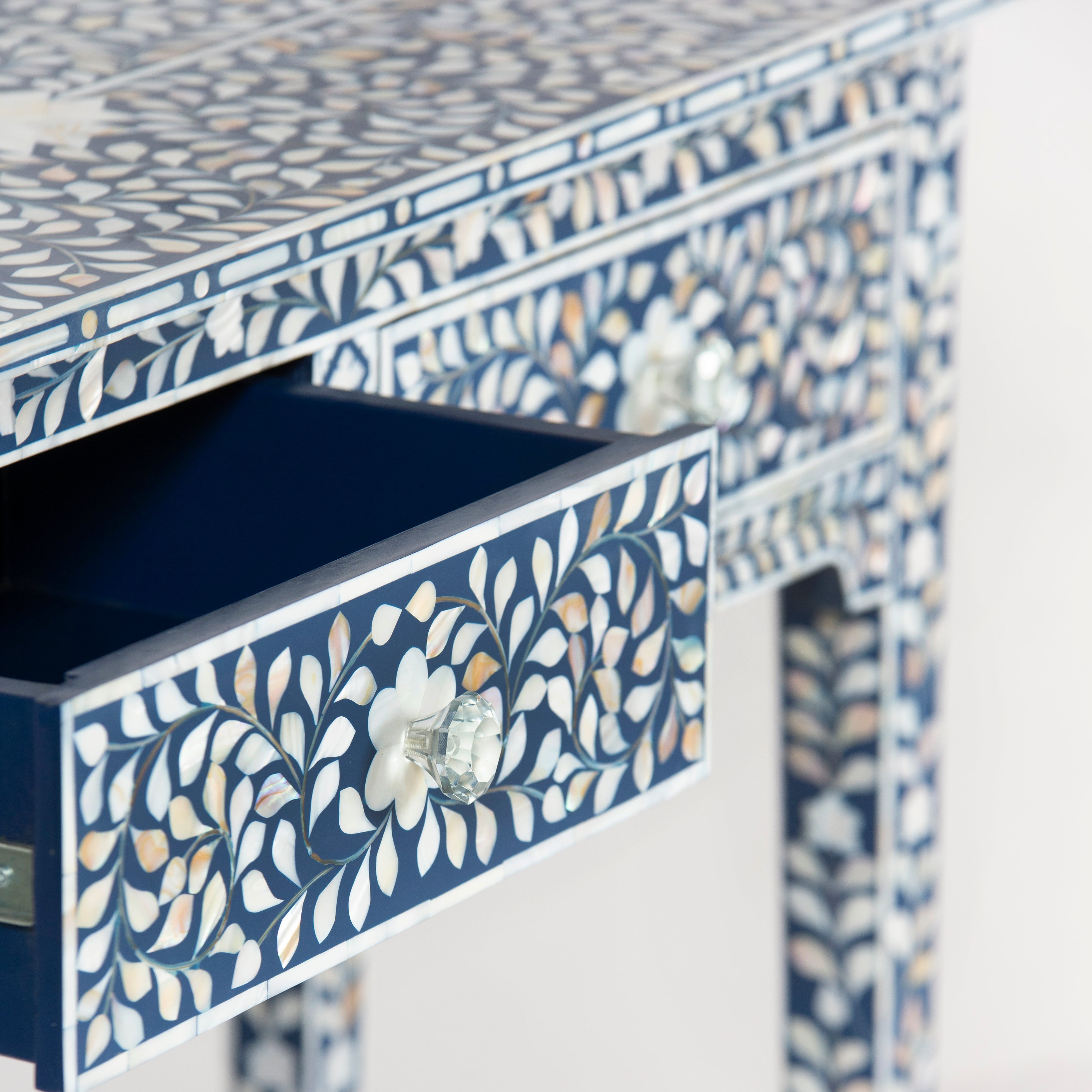 Iris Console & Dresser – Blue Mother of Pearl Inlay