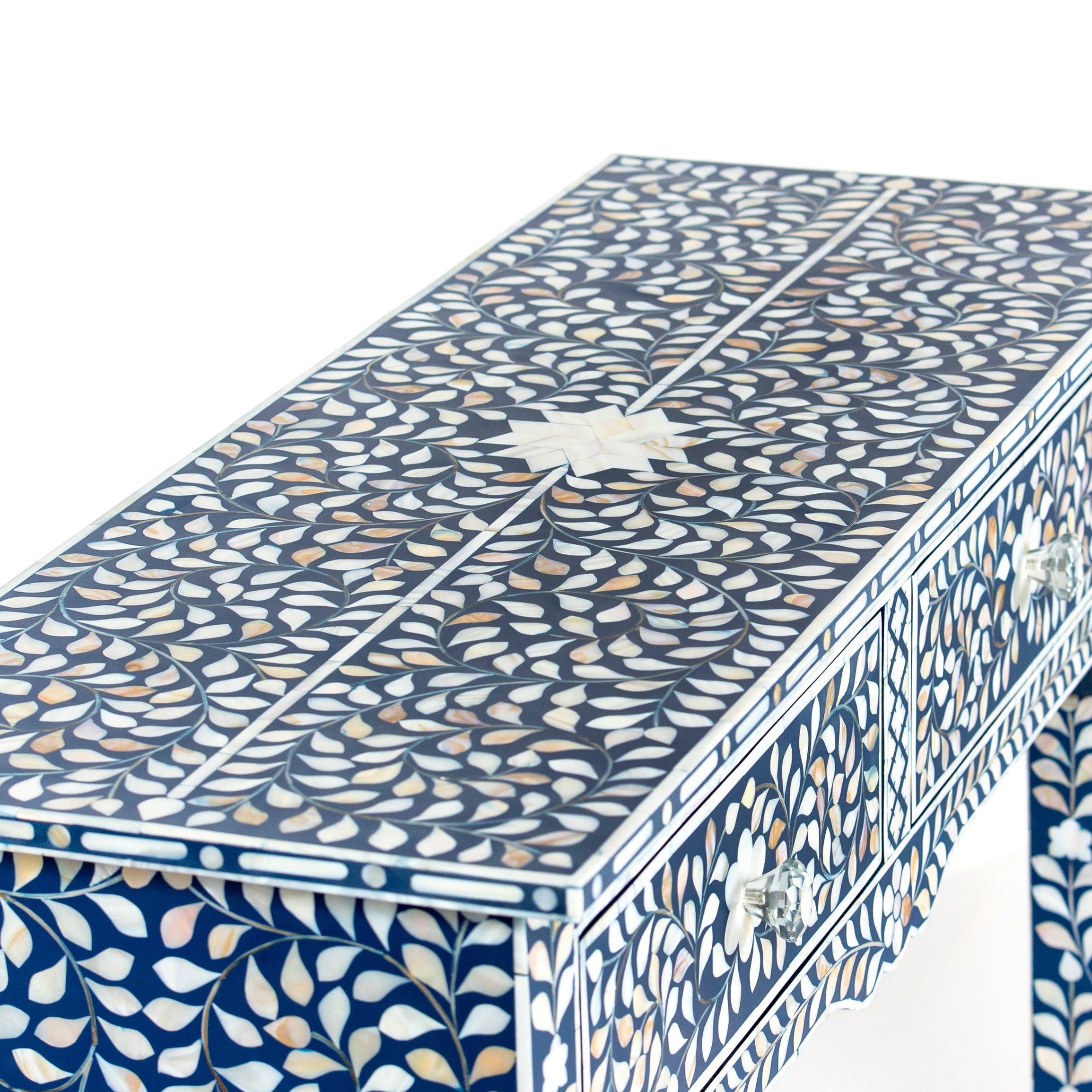 Iris Console & Dresser – Blue Mother of Pearl Inlay
