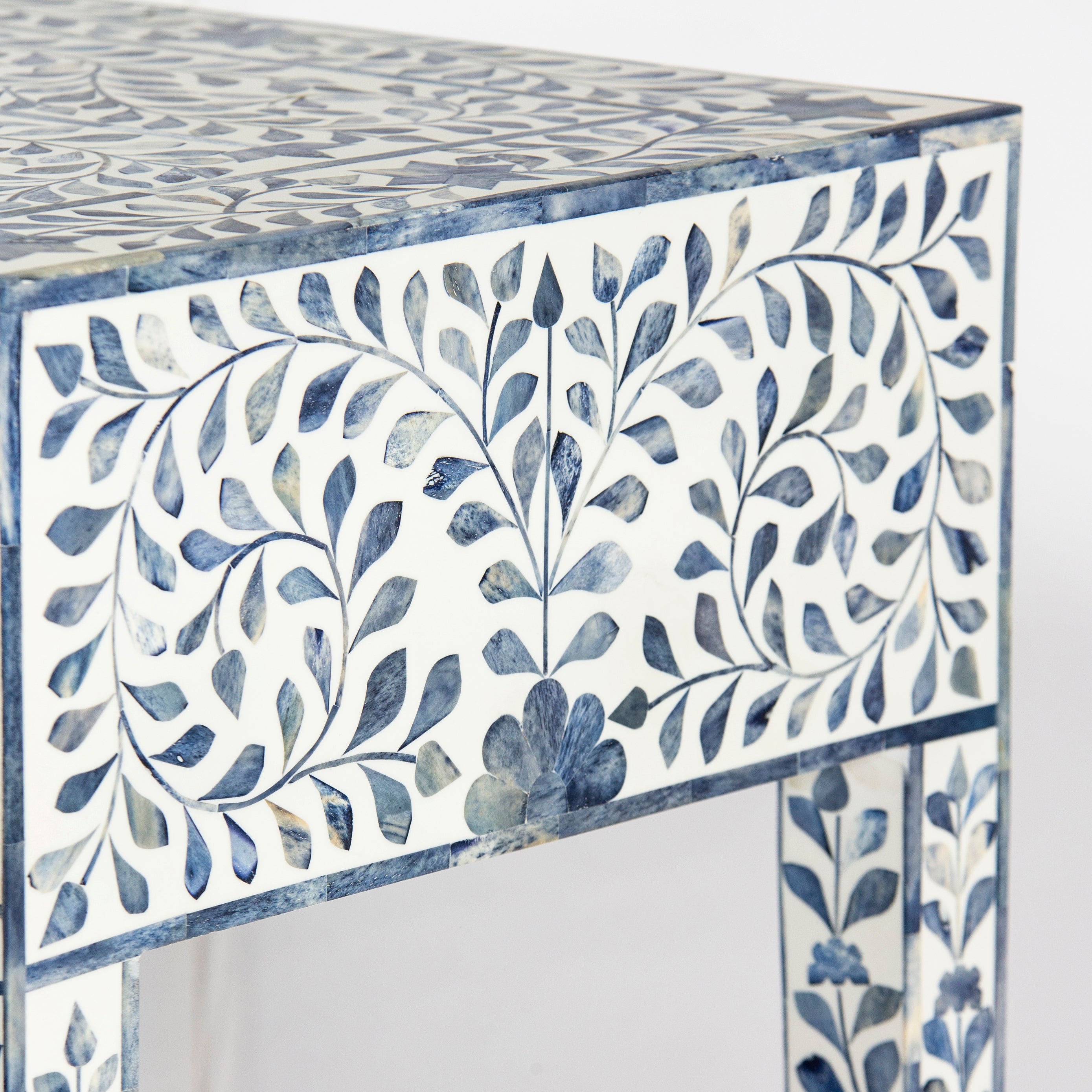 Jade Dresser Console & Stool - Blue Bone Inlay