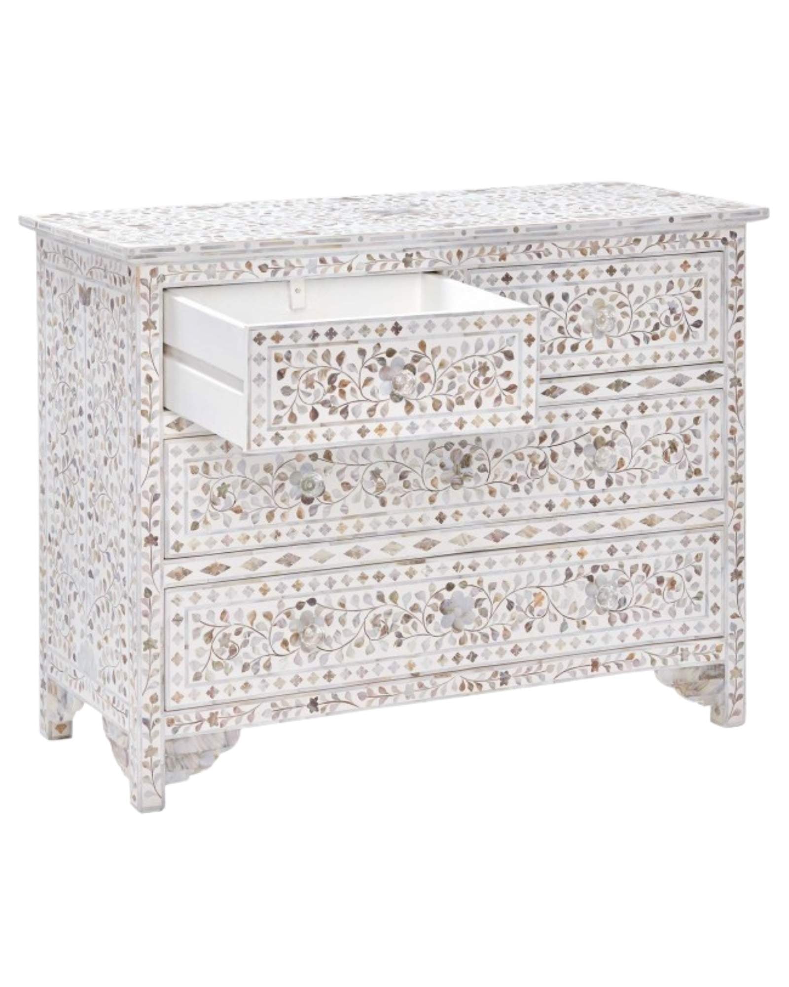 Iris Chest of Drawers - White Mother of Pearl - Tabeer Homes