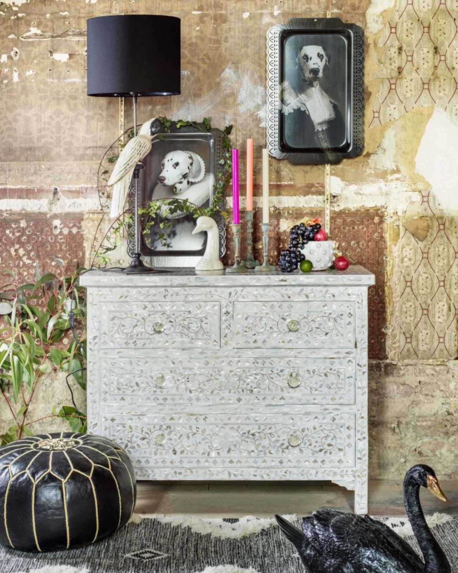 Iris Chest of Drawers - White Mother of Pearl - Tabeer Homes