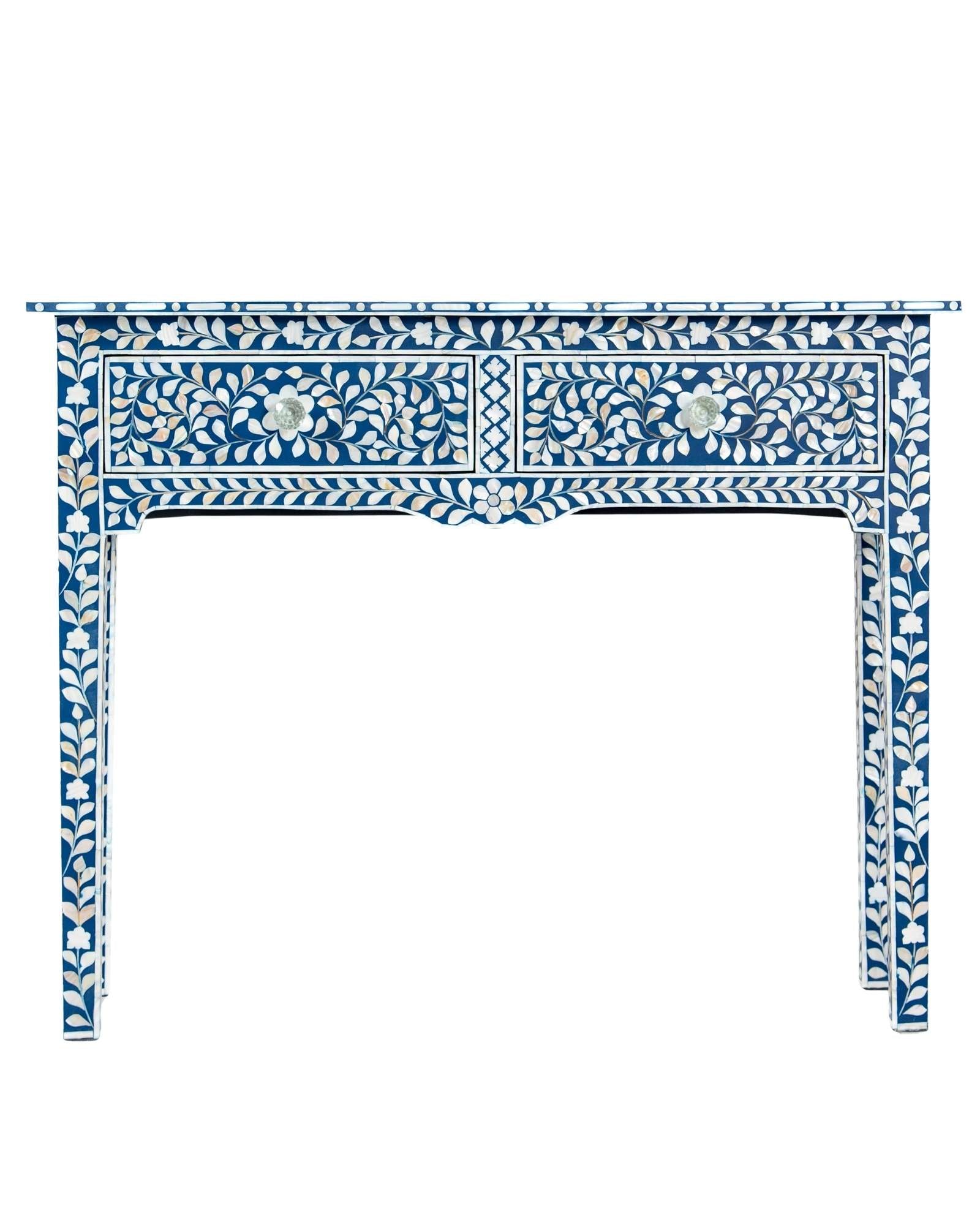 Iris Console & Dresser – Blue Mother of Pearl Inlay
