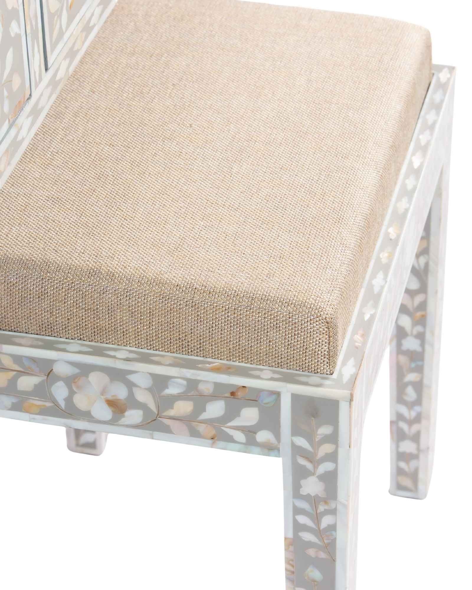 Iris Dresser Console & Stool - Pale Grey Mother of Pearl
