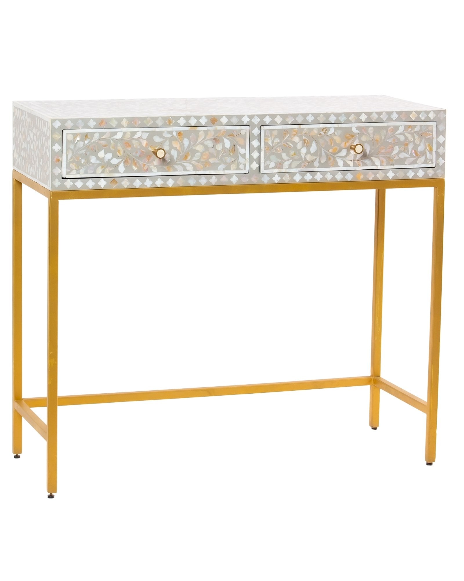 Iris Mini Dresser Console - Grey Mother of Pearl Inlay