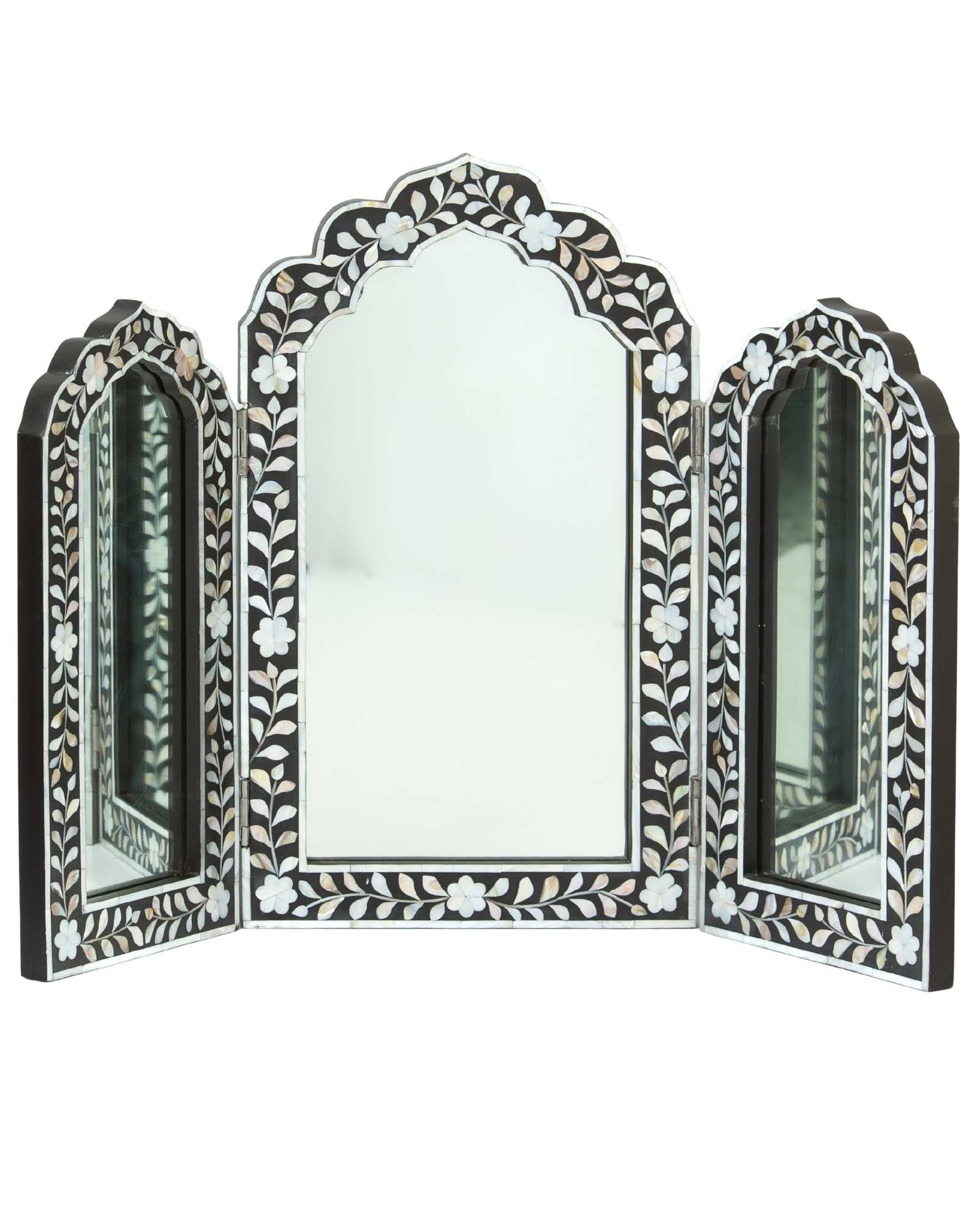 Iris Mirror - Black & White Mother of Pearl 1