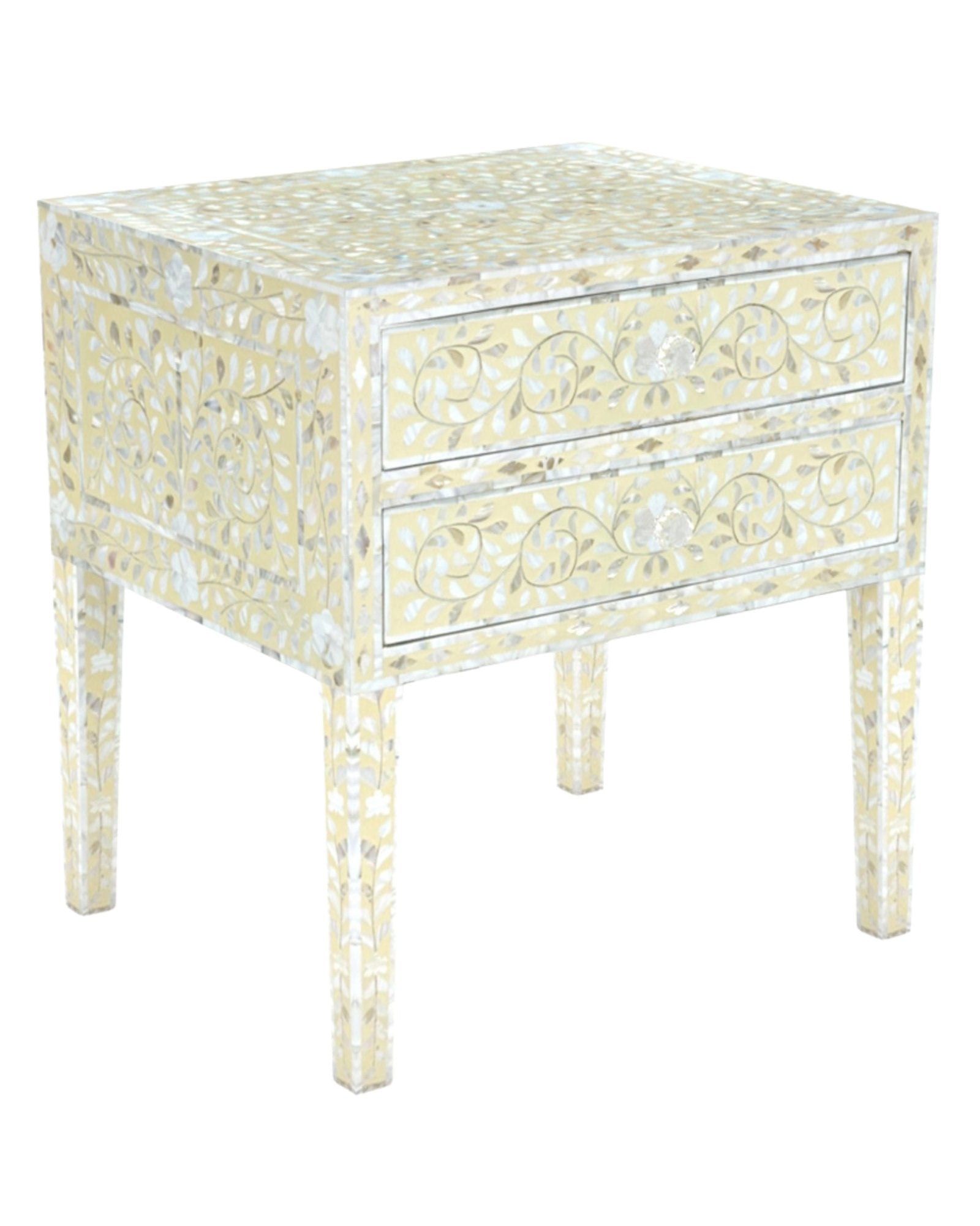 Iris Side Drawer - Cream Mother of Pearl Inlay