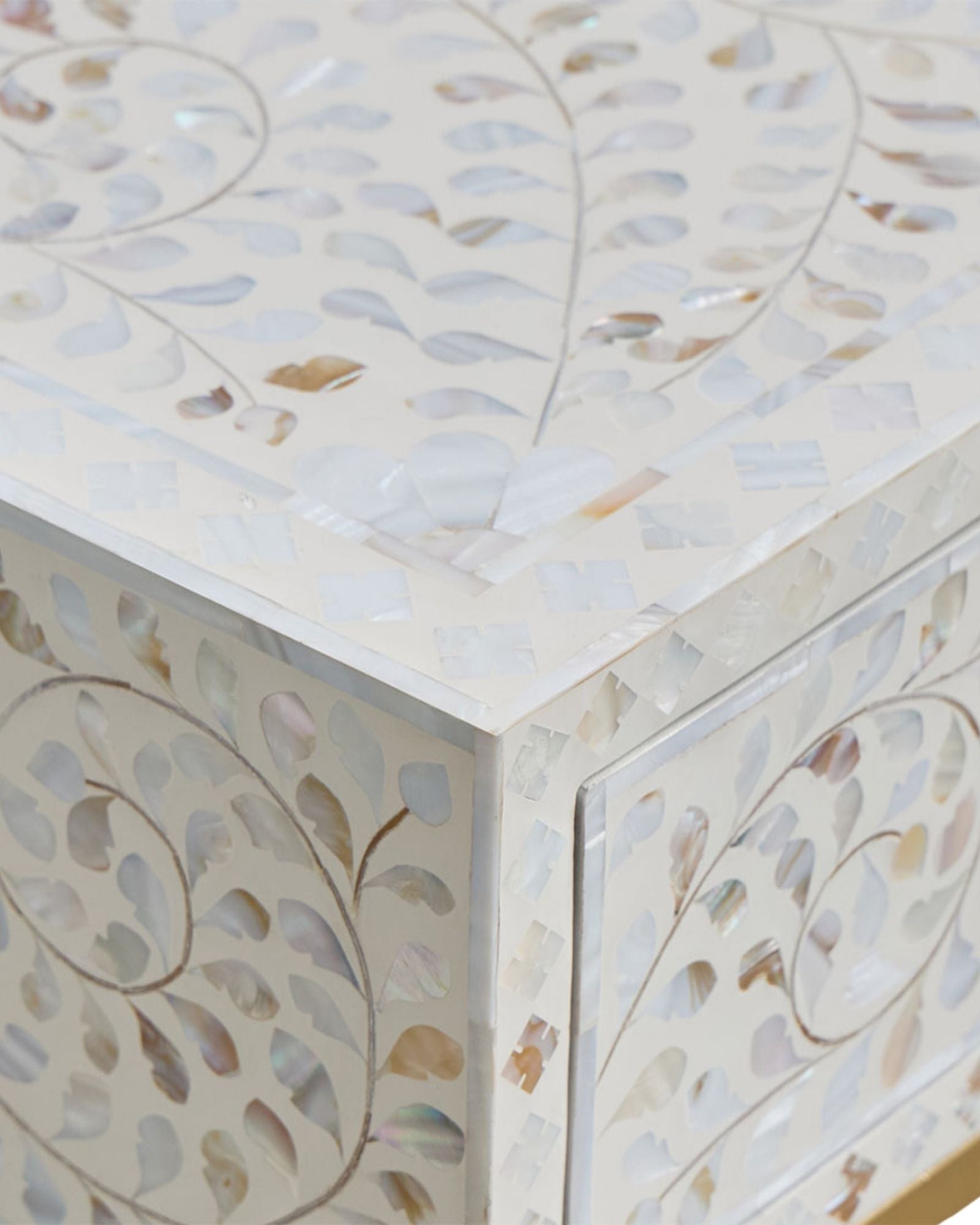 Iris Side Drawer - White Mother of Pearl - Tabeer Homes