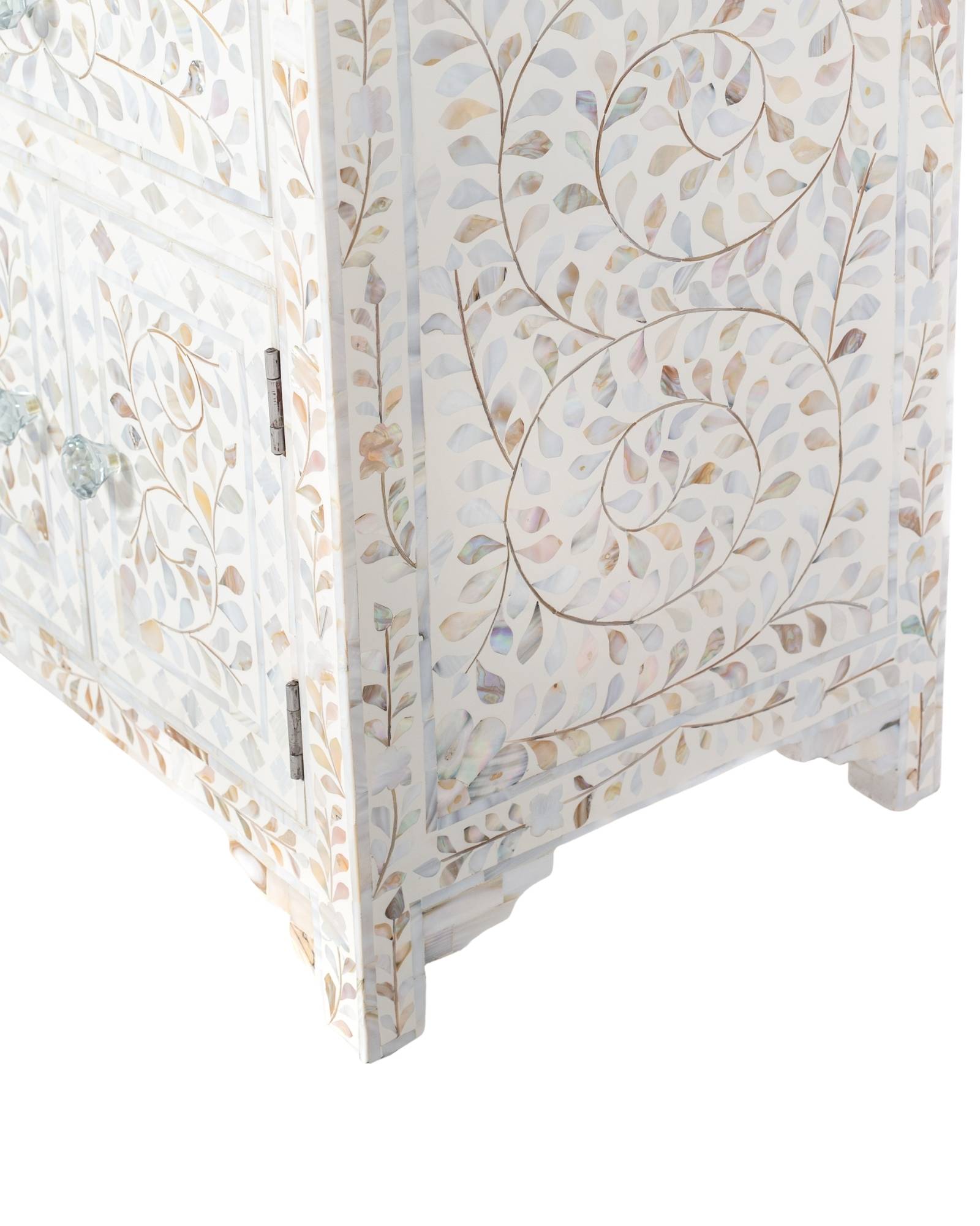 Iris Side Drawer - White Mother of Pearl - Tabeer Homes