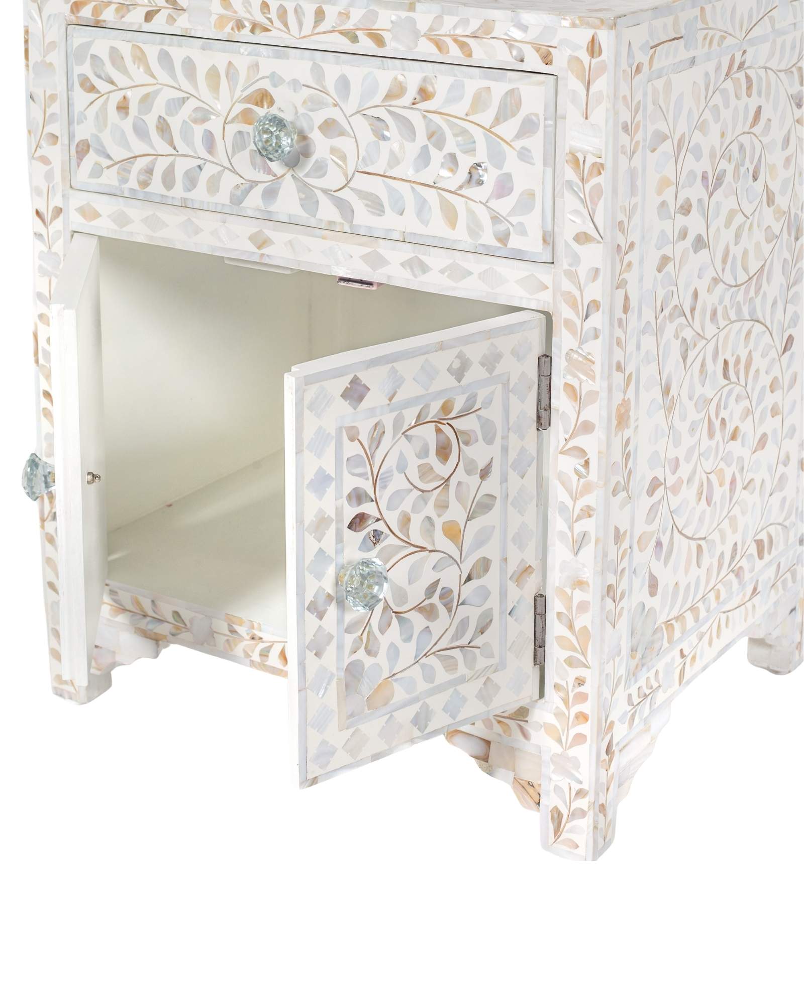 Iris Side Drawer - White Mother of Pearl - Tabeer Homes