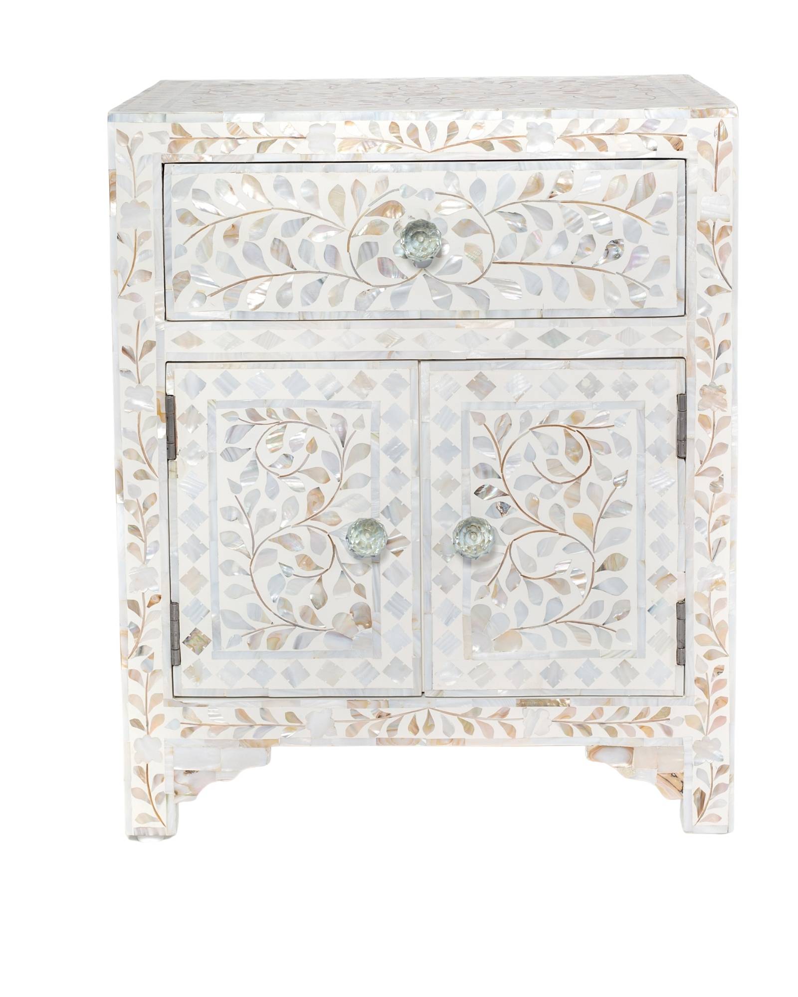 Iris Side Drawer - White Mother of Pearl - Tabeer Homes