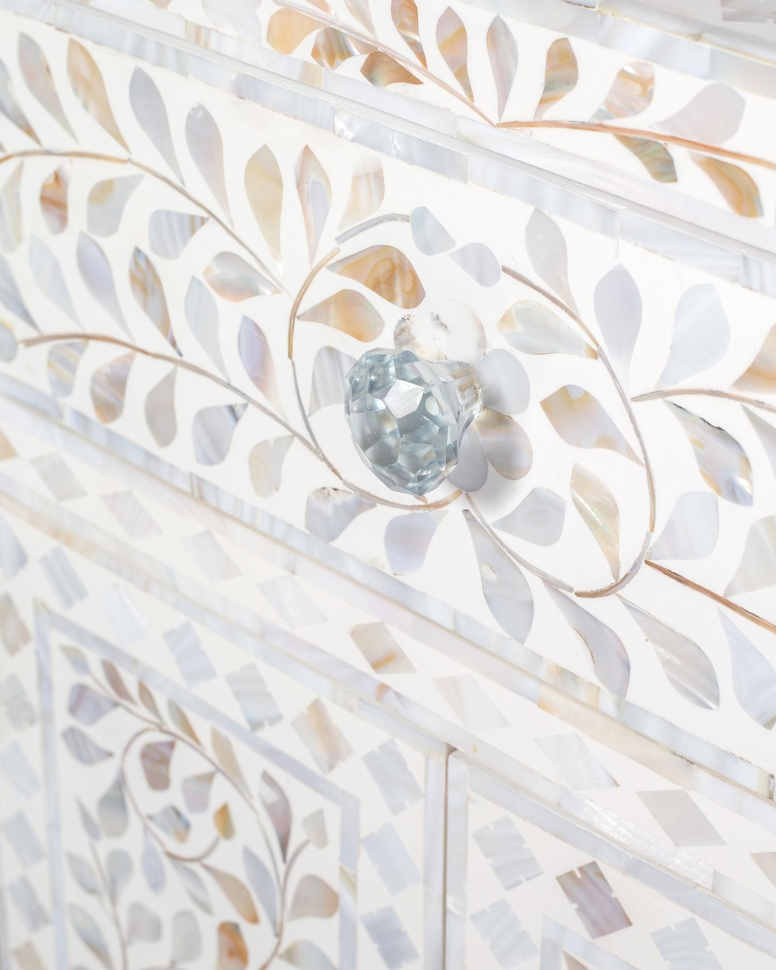 Iris Side Drawer - White Mother of Pearl - Tabeer Homes