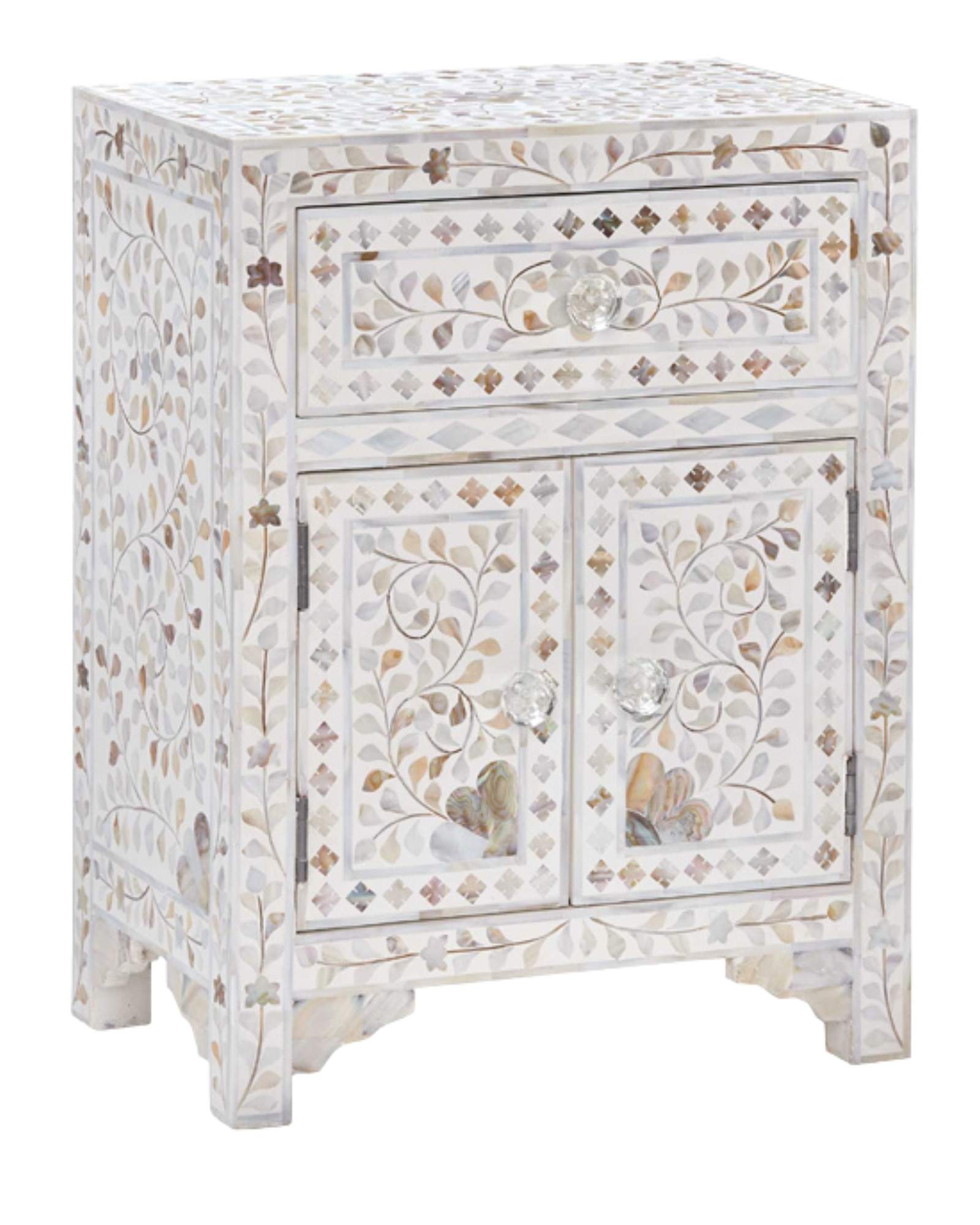 Iris Side Drawer - White Mother of Pearl - Tabeer Homes