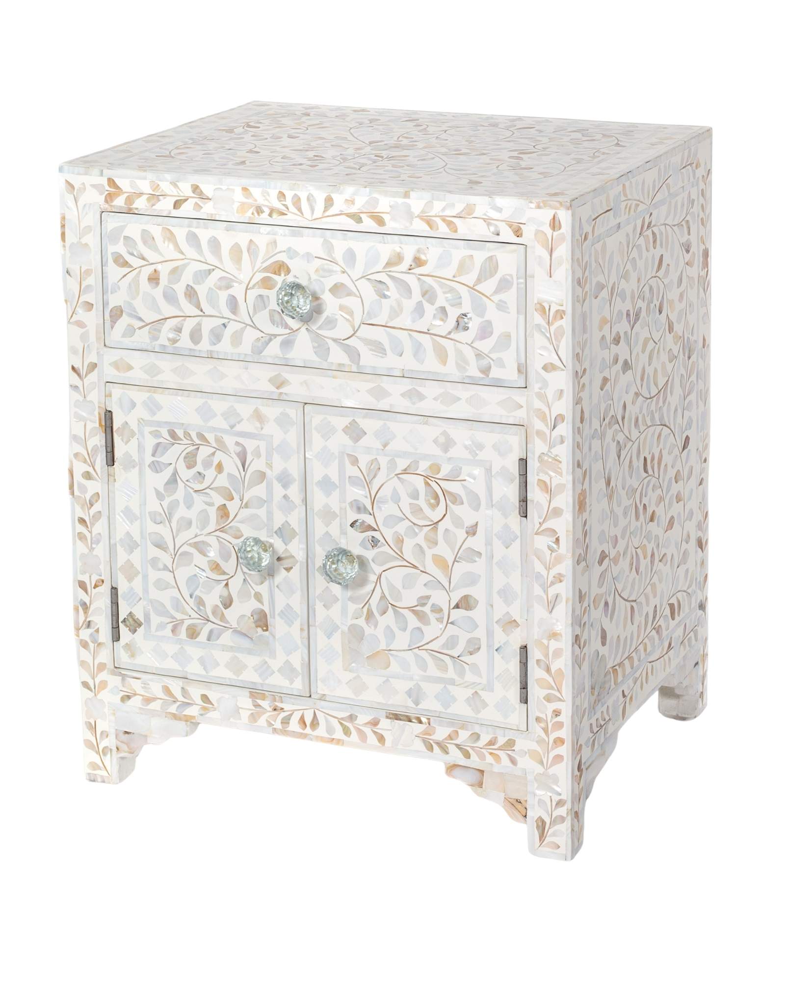Iris Side Drawer - White Mother of Pearl - Tabeer Homes