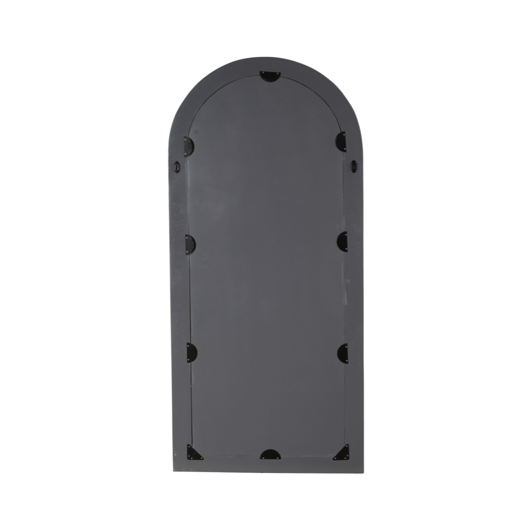 Handcrafted grey mother of pearl inlay mirror with floral detailing