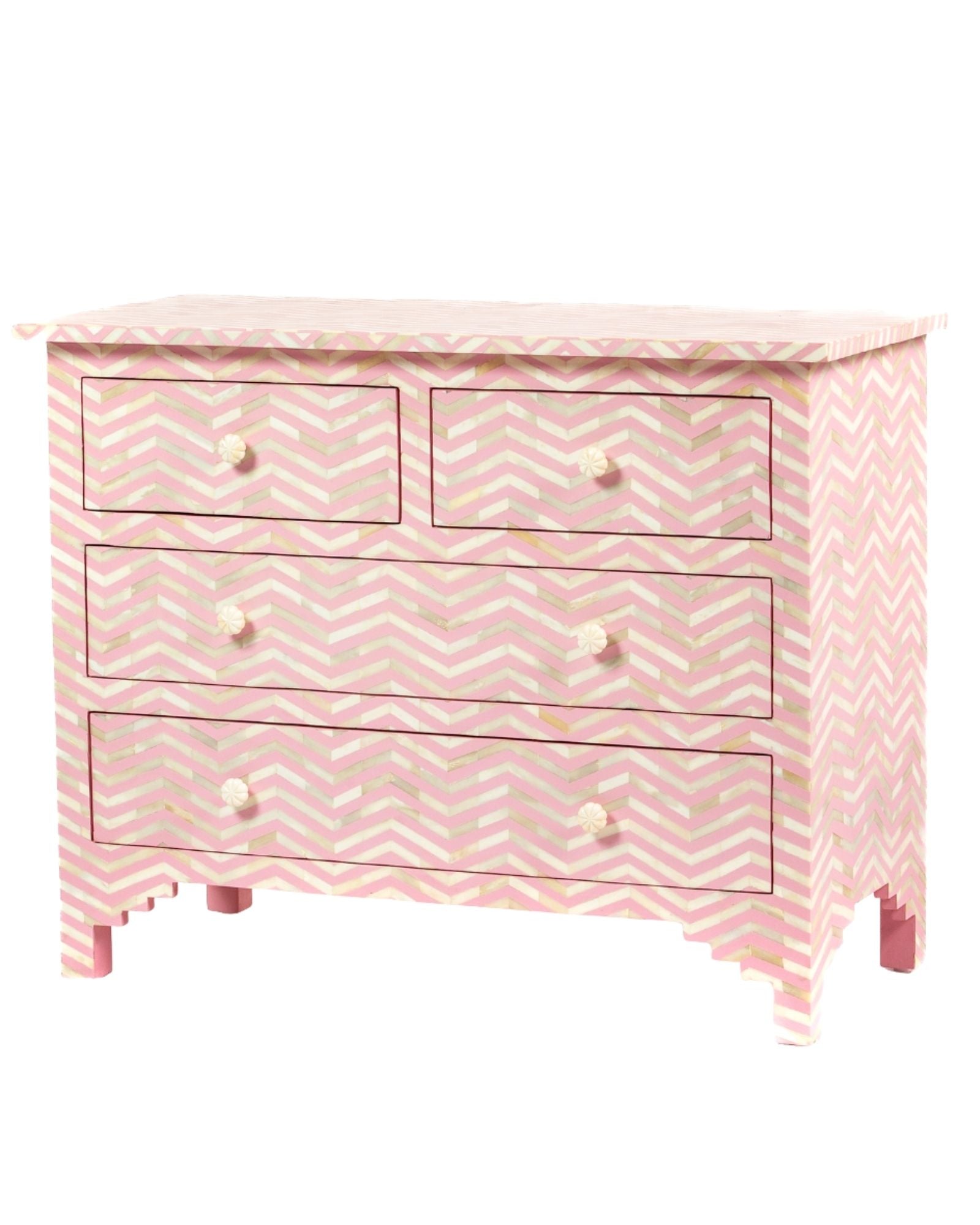 Isra Chest of Drawers - Pink Bone Inlay - Tabeer Homes