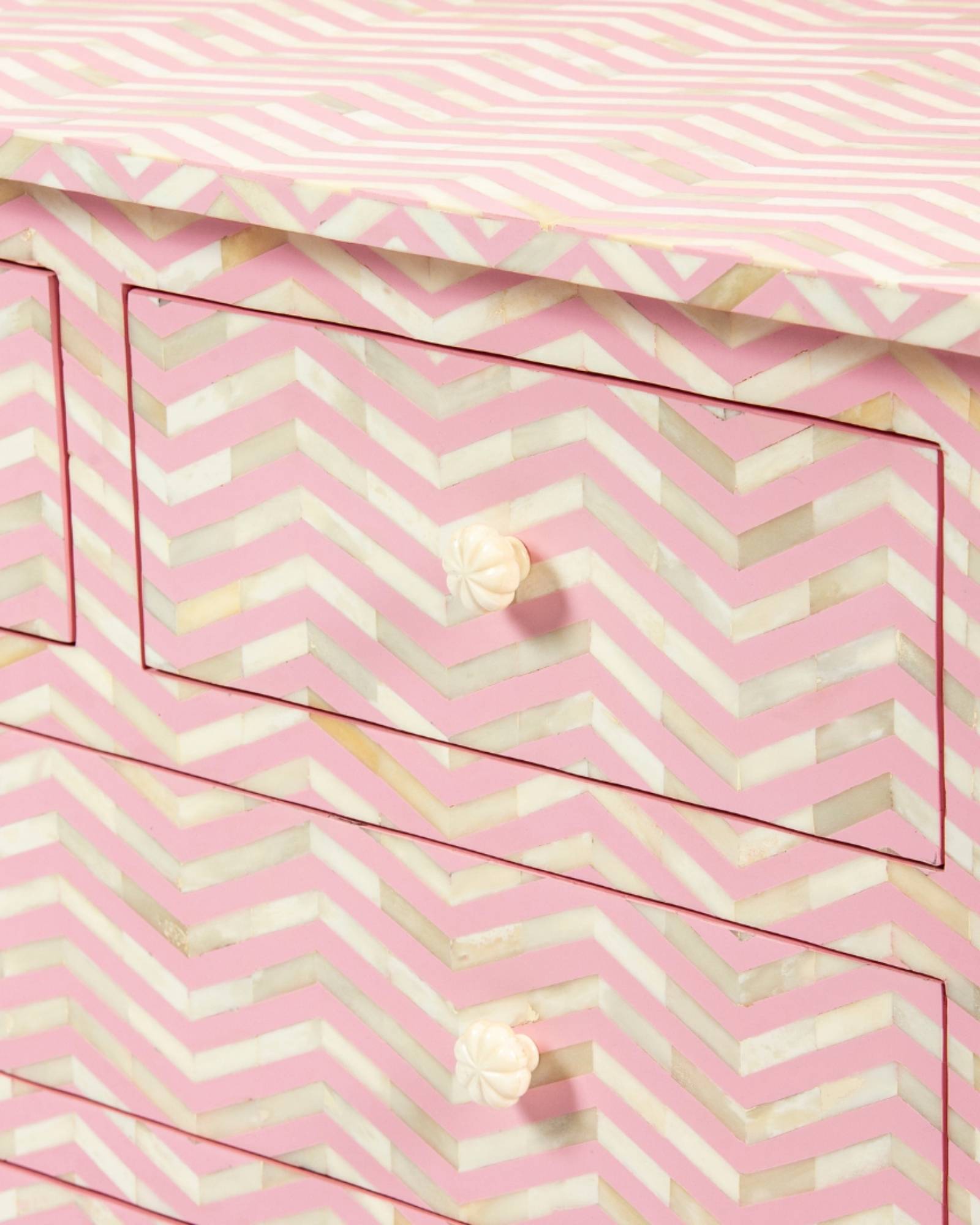 Isra Chest of Drawers - Pink Bone Inlay - Tabeer Homes