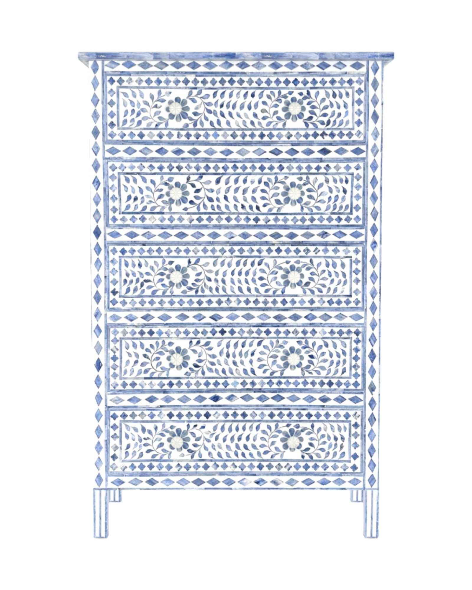 Jade Chest of Drawers - Blue Bone Inlay - Tabeer Homes