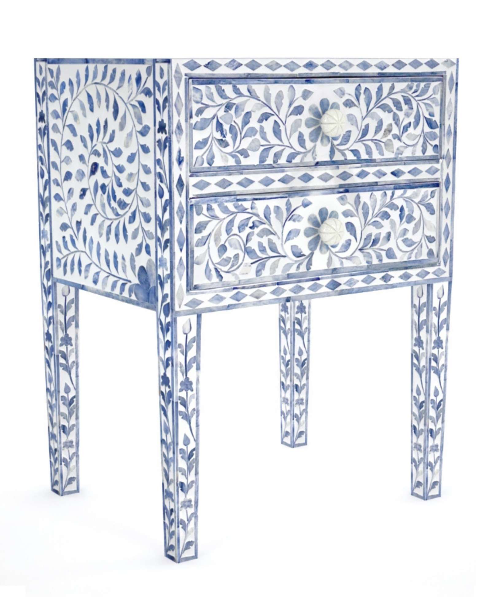 Jade Side Drawer - Blue Bone Inlay - Tabeer Homes