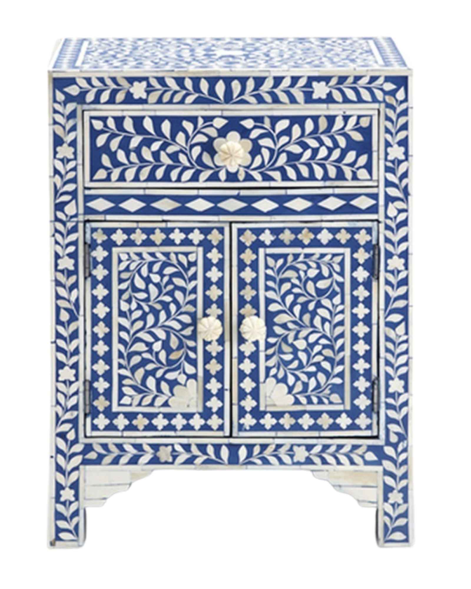 Jade Side Drawer - Blue Bone Inlay - Tabeer Homes