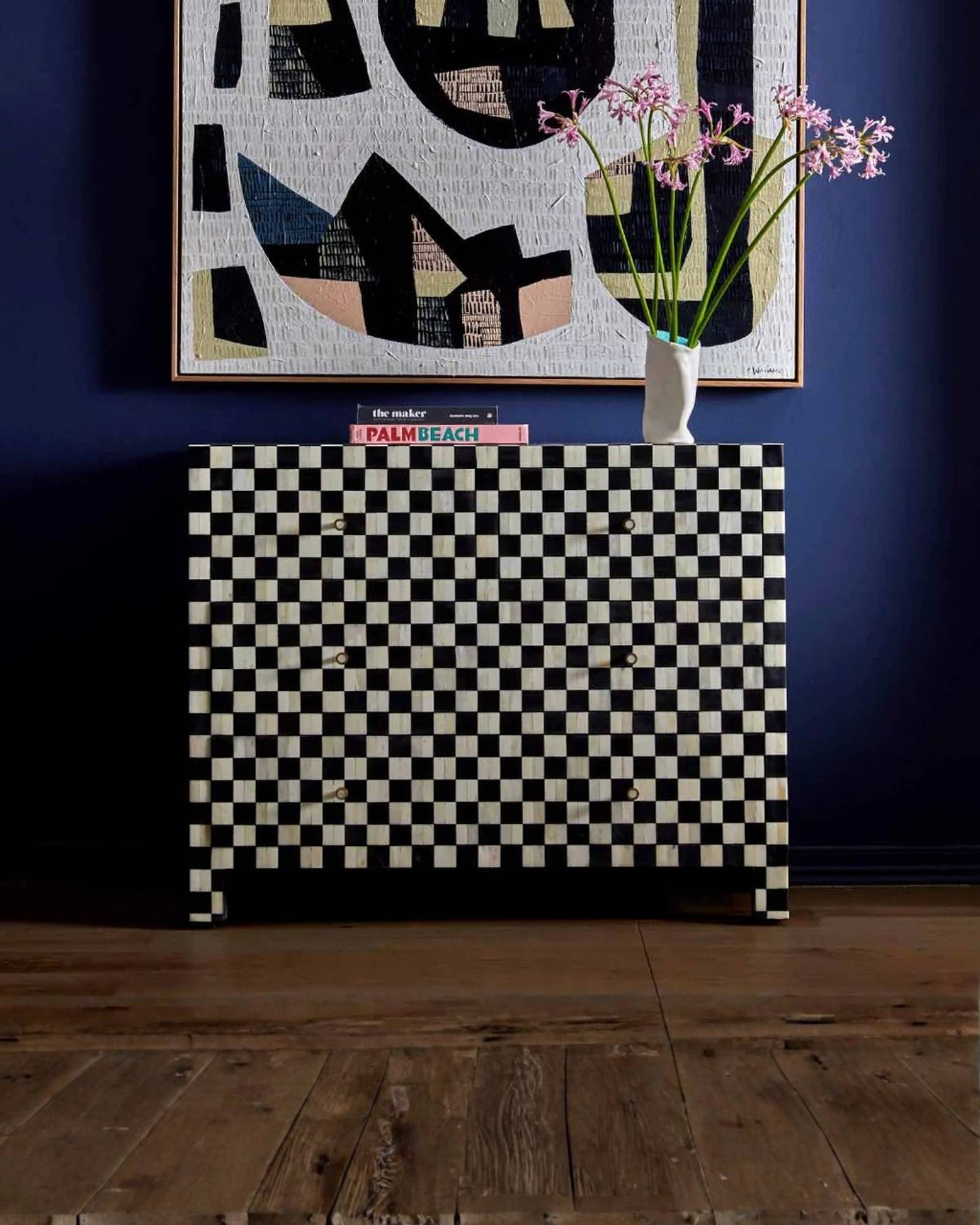 Maze Chest of Drawers - Black Bone Inlay - Tabeer Homes