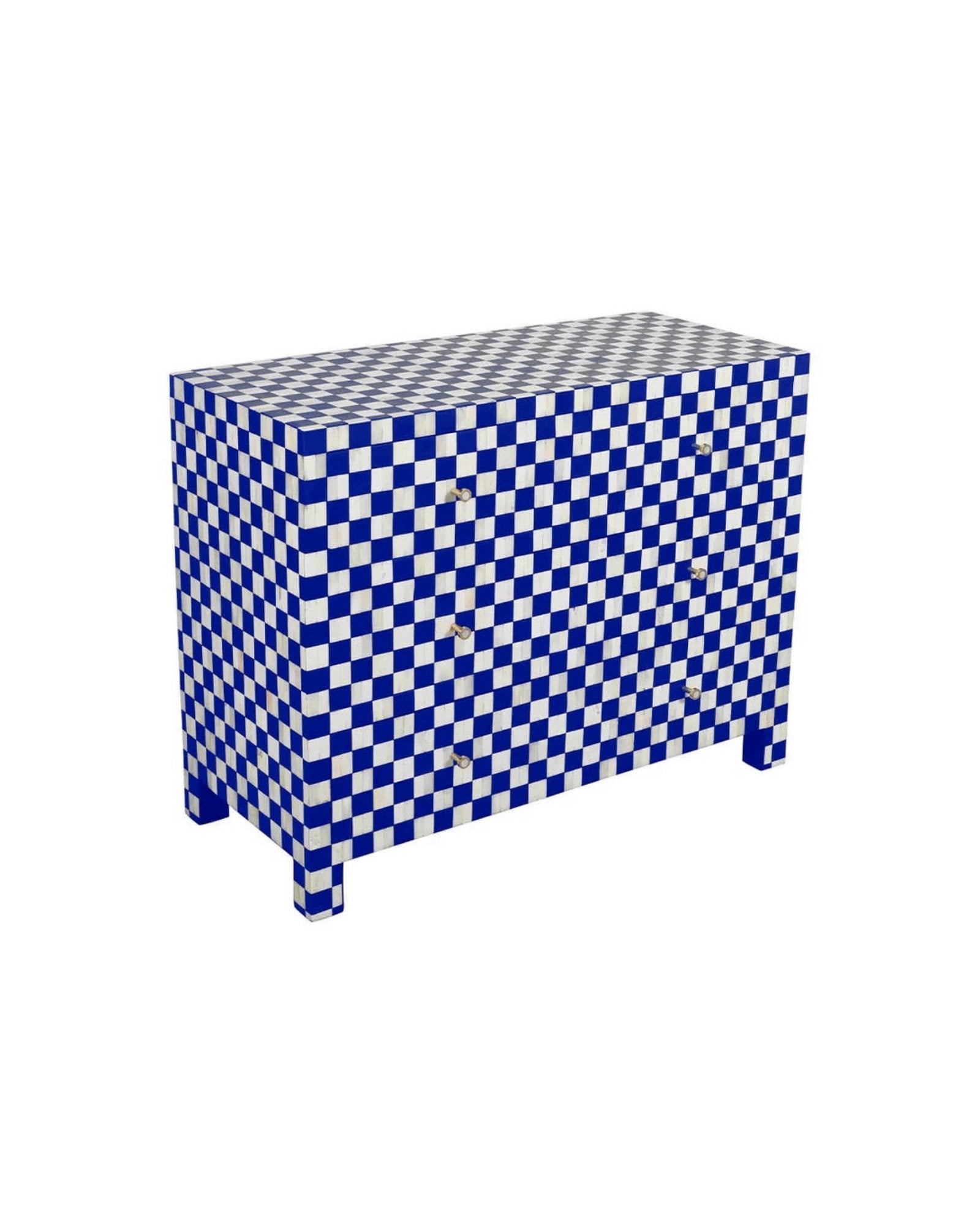 Maze Chest of Drawers - Blue Bone Inlay - Tabeer Homes