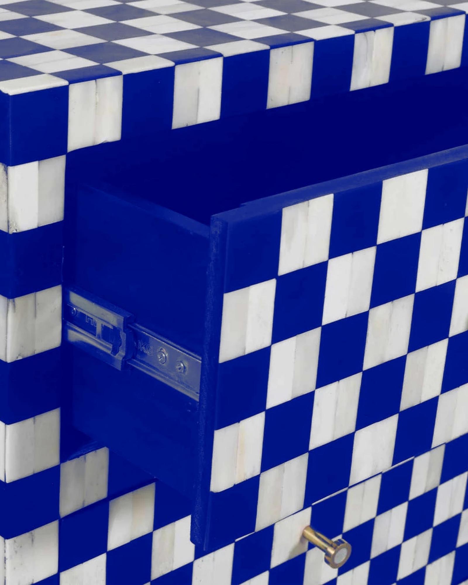 Maze Chest of Drawers - Blue Bone Inlay - Tabeer Homes
