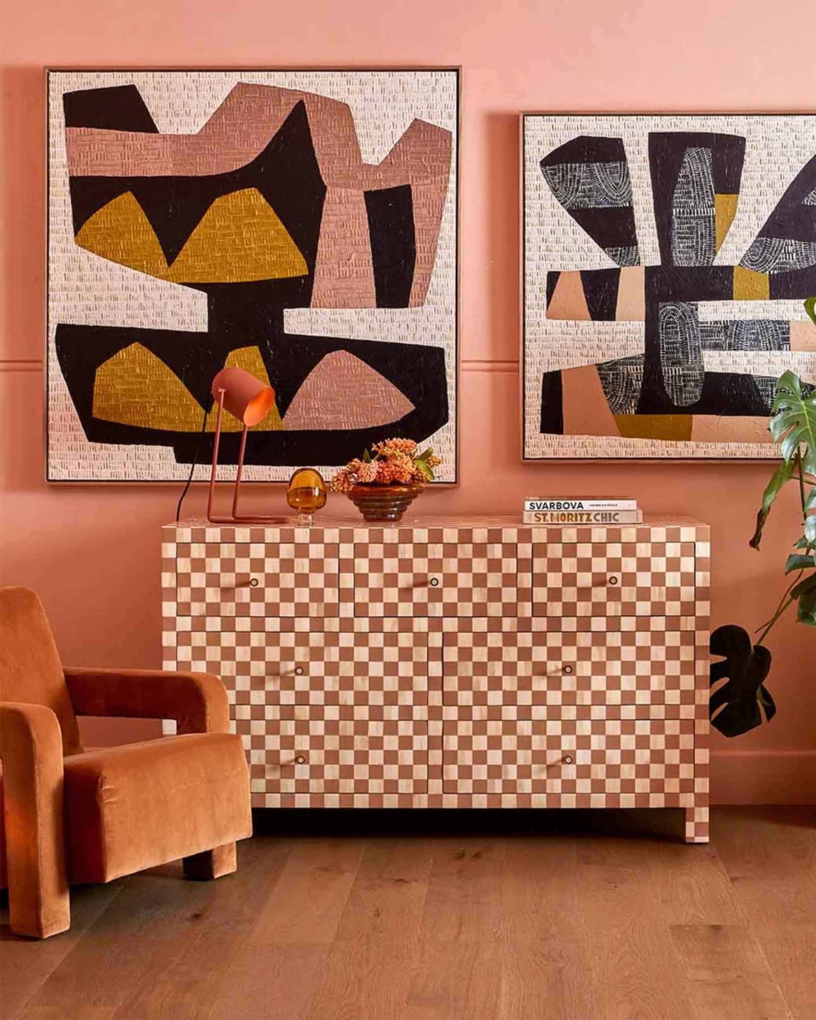 Maze Chest of Drawers - Brown Bone Inlay - Tabeer Homes