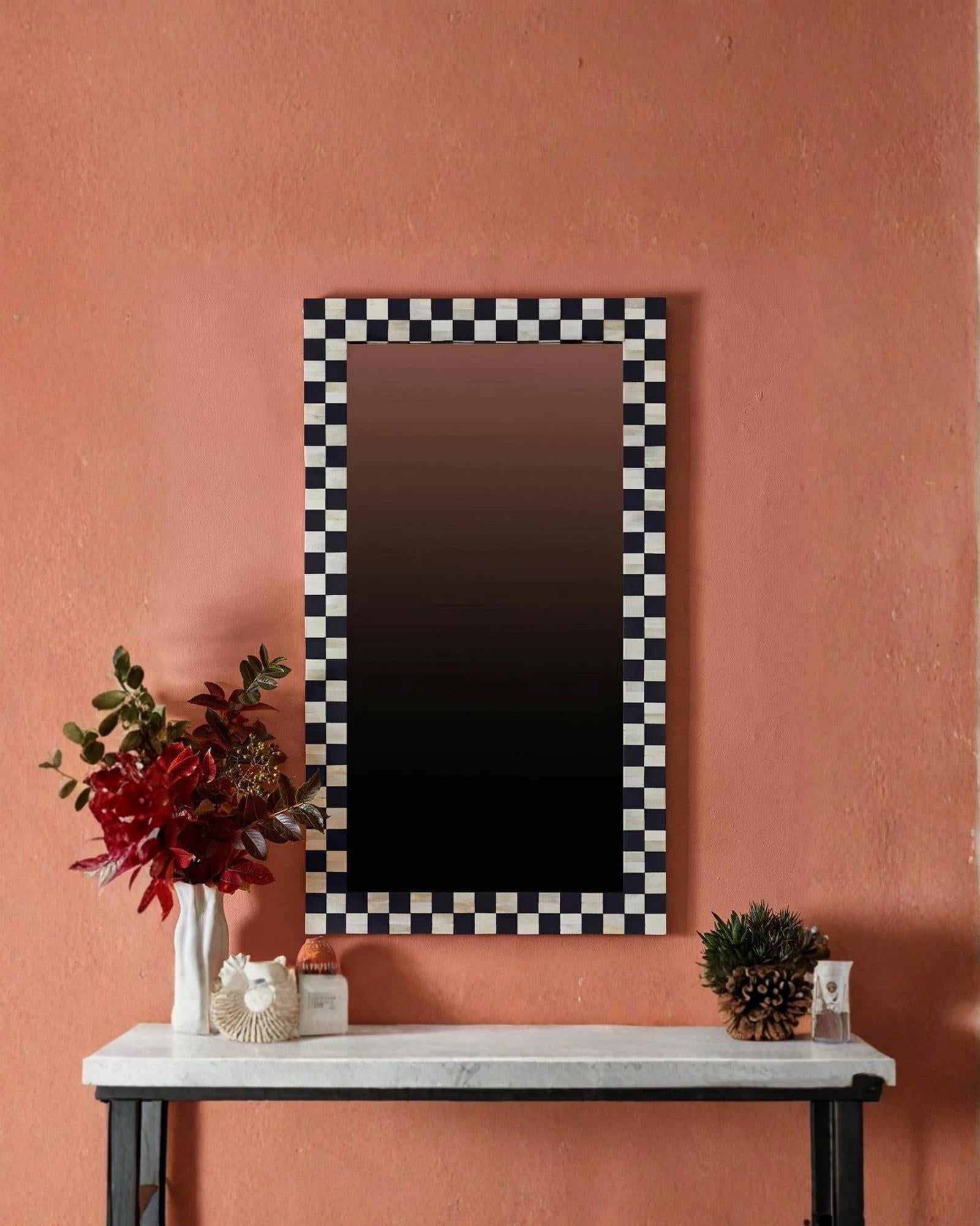 Maze Mirror - Black Bone Inlay - Tabeer Homes