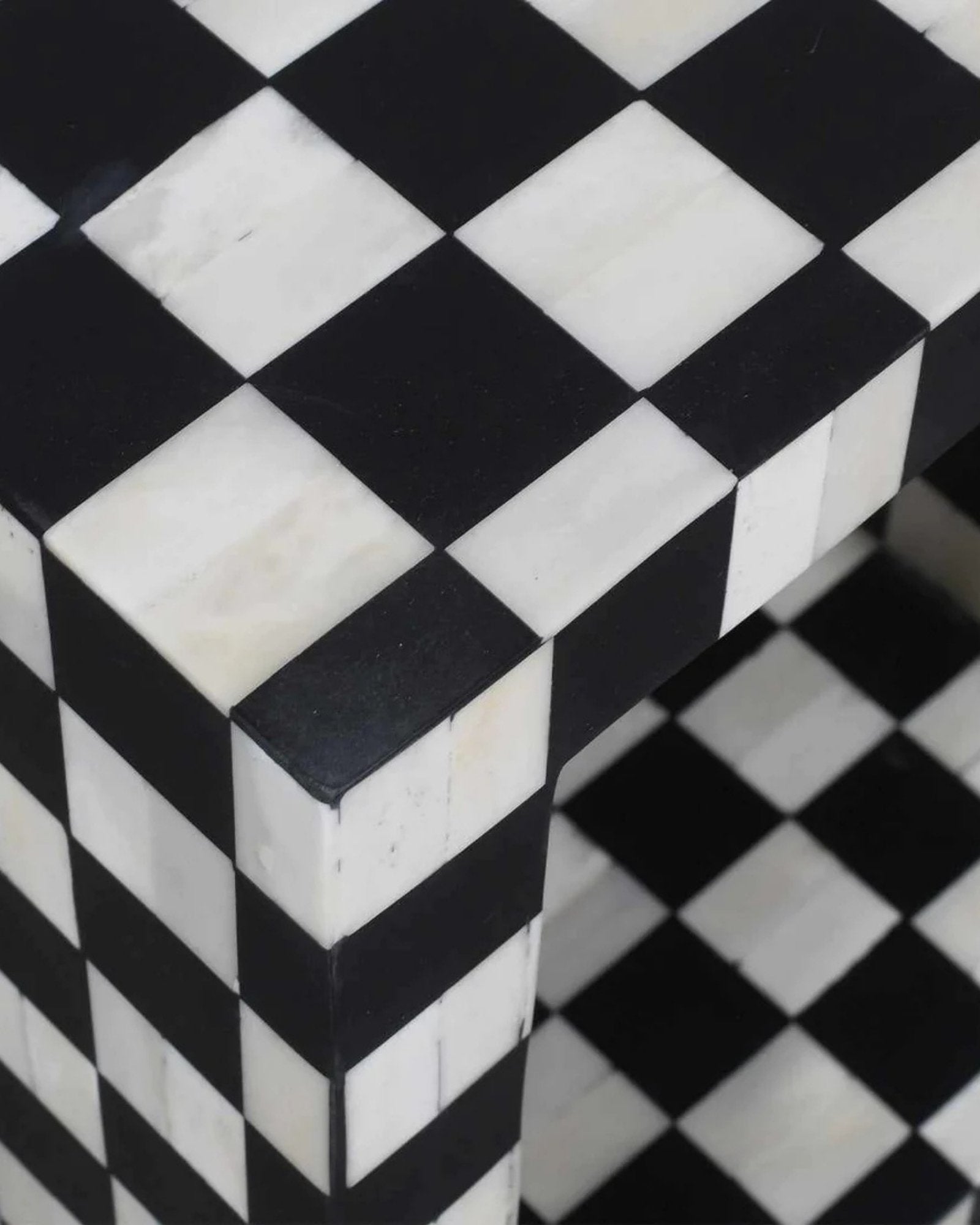 Maze Side Table - Black Bone Inlay - Tabeer Homes