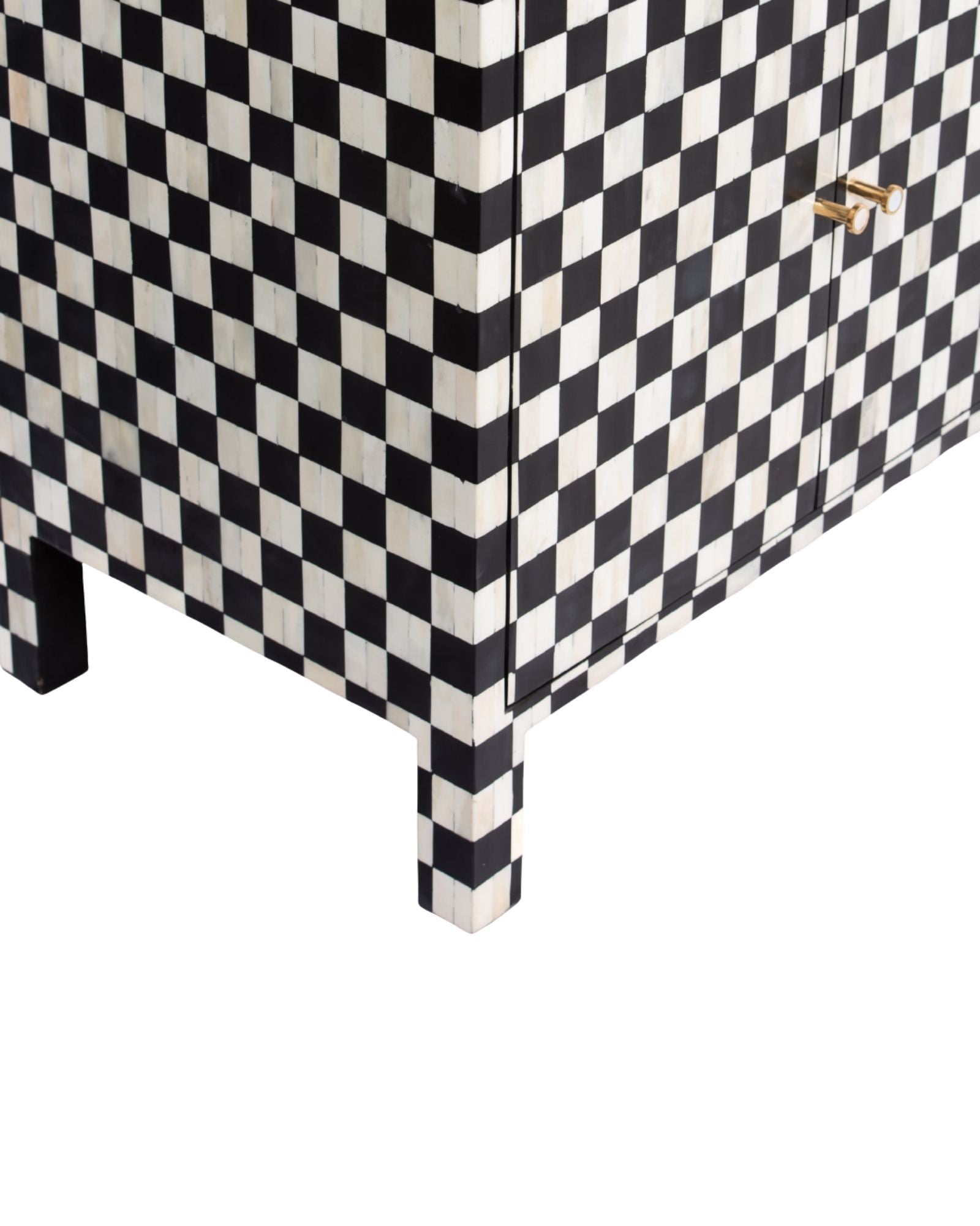Maze Sideboard Cabinet - Black & White Bone Inlay - Tabeer Homes
