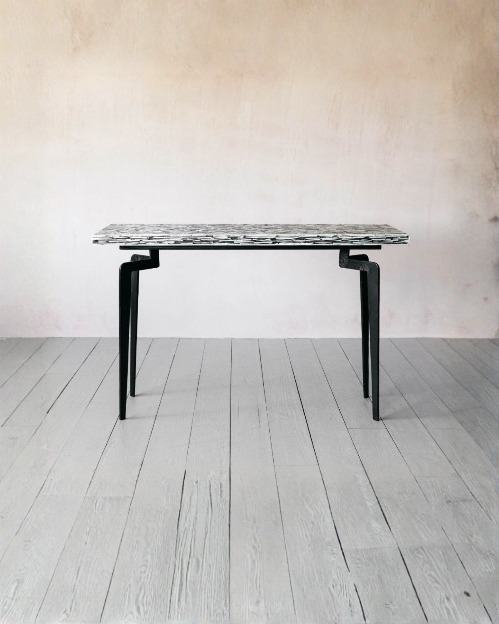 Meena Console Table - Black & White Bone Inlay - Tabeer Homes