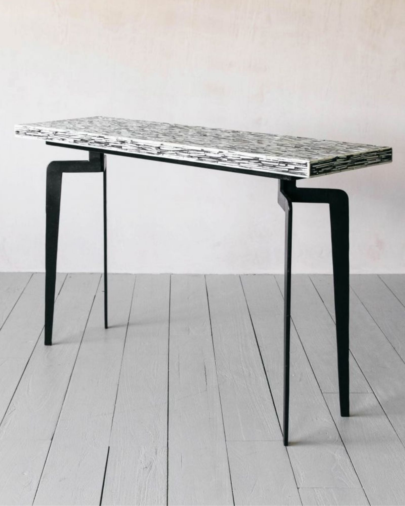 Meena Console Table - Black & White Bone Inlay - Tabeer Homes
