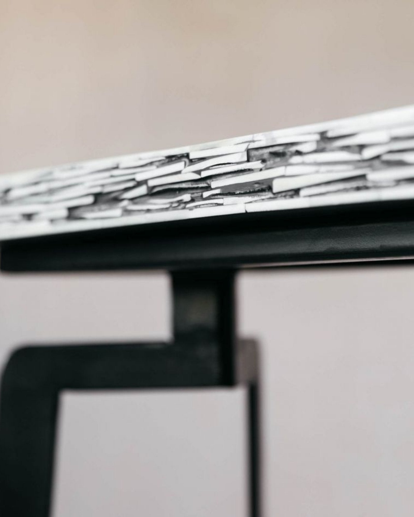 Meena Console Table - Black & White Bone Inlay - Tabeer Homes
