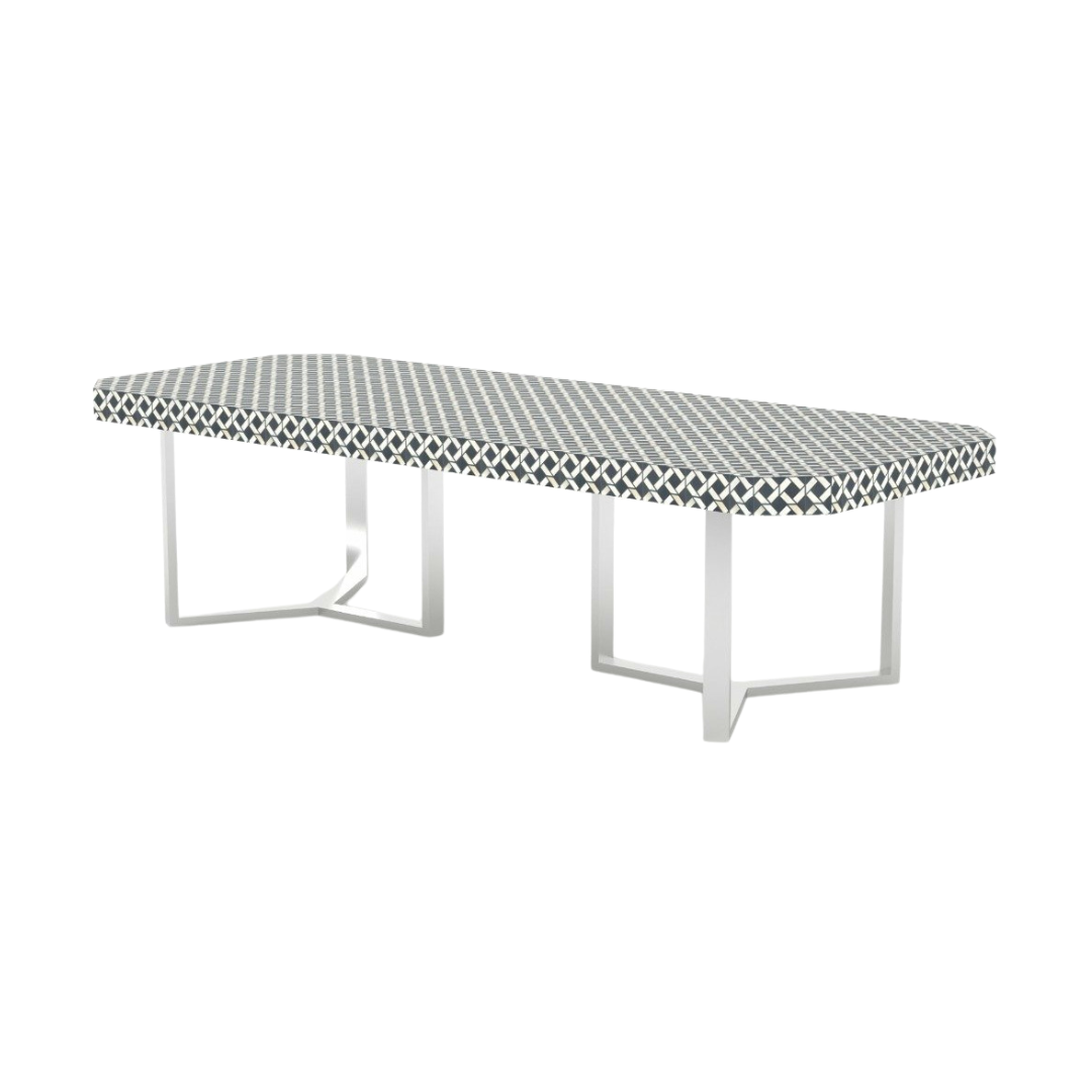 Milos Dining Table - Bone Inlay 8 Seater