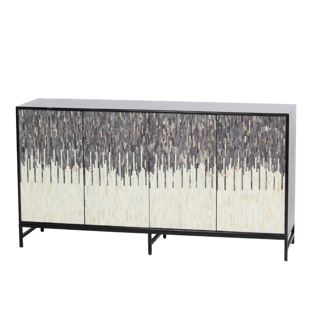 Naveli Cabinet - Black Bone Carved Cabinet - Tabeer Homes