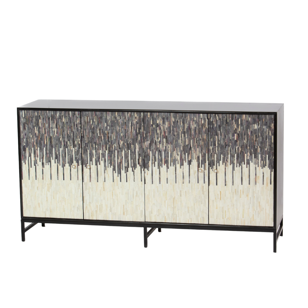 Naveli Cabinet - Black Bone Carved Cabinet - Tabeer Homes