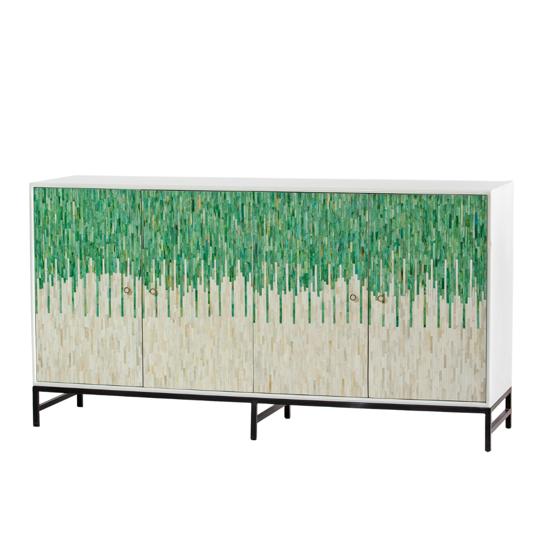 Naveli Sideboard Green Bone Carved by Tabeer Homes