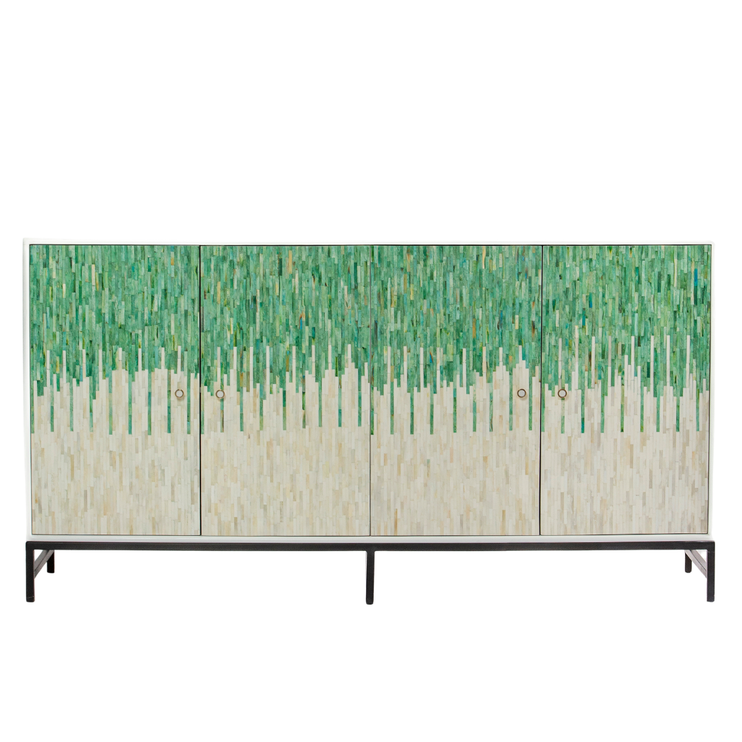 Naveli Sideboard Green Bone Carved by Tabeer Homes