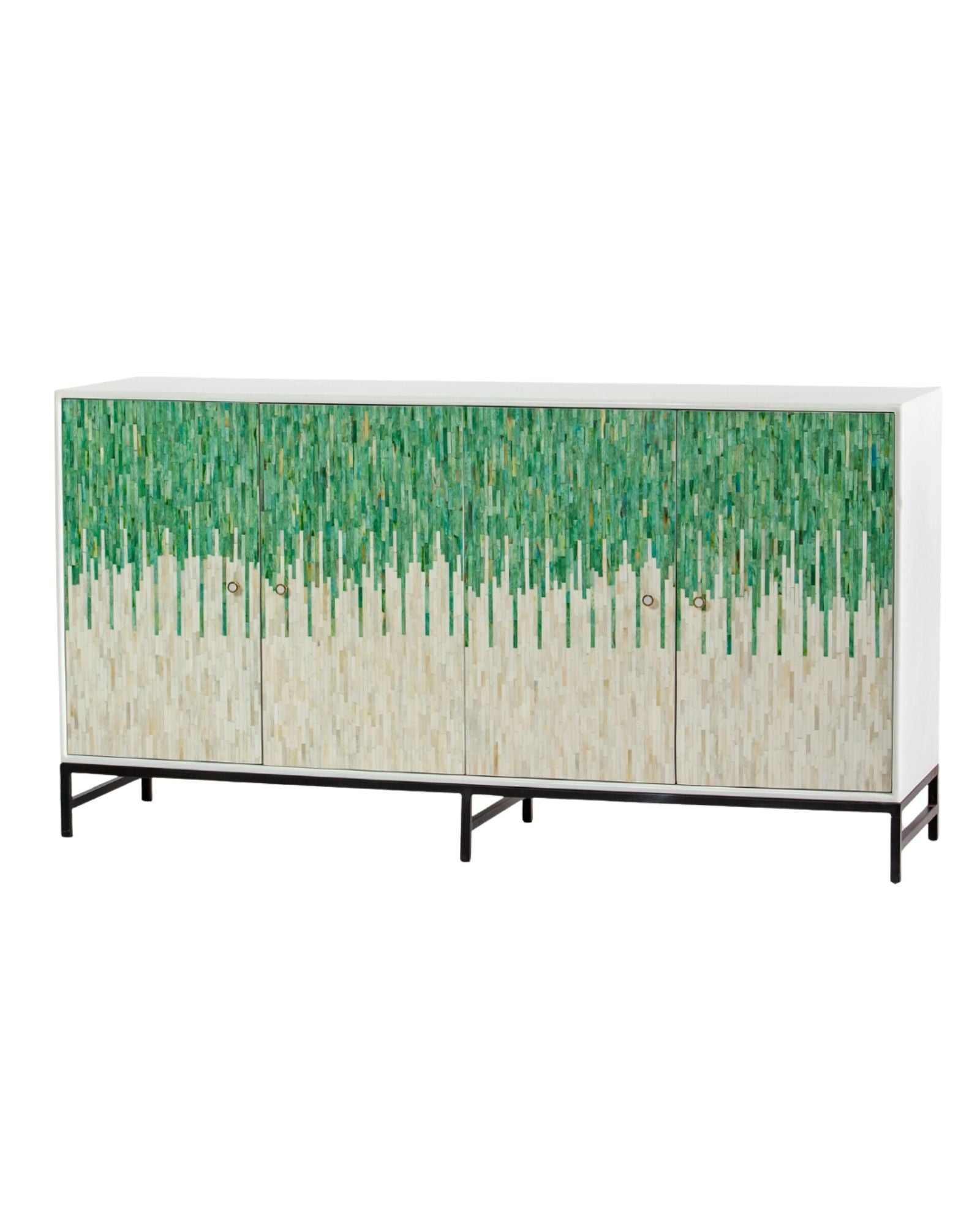 Naveli Sideboard Green Bone Carved by Tabeer Homes